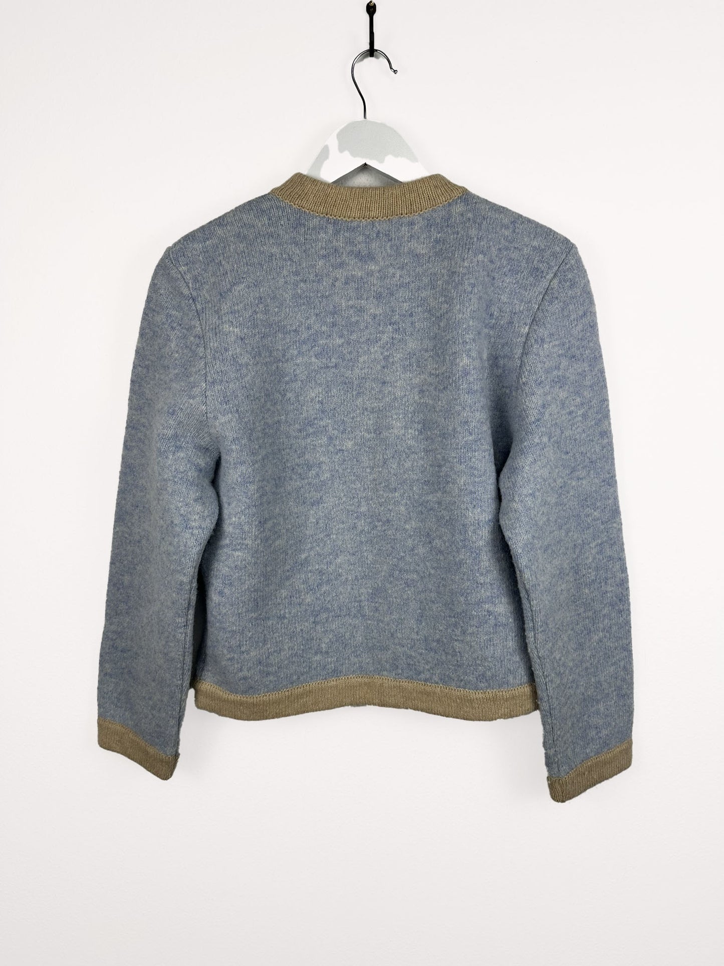 Cardigan azzurro in lana donna - S
