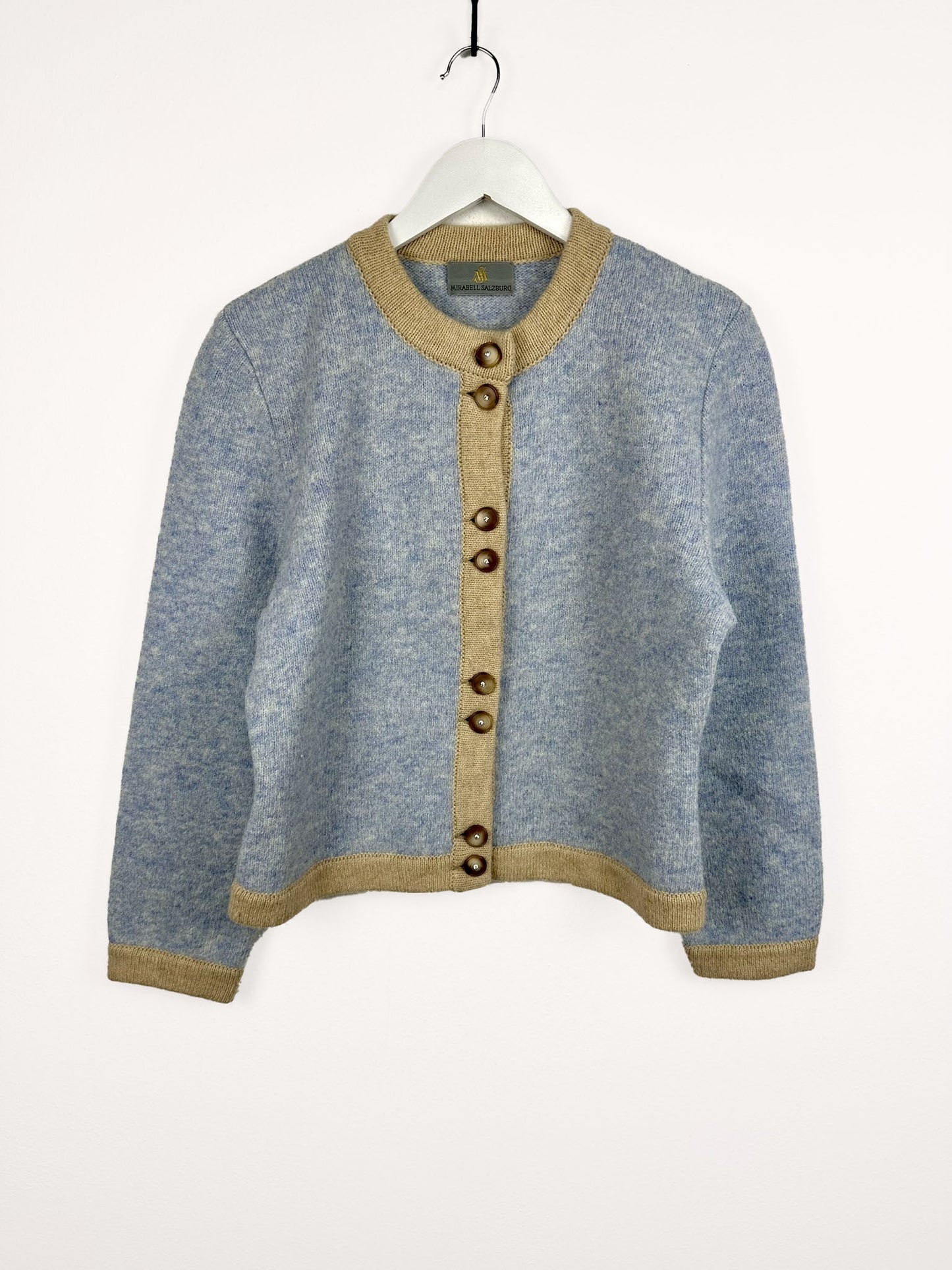 Cardigan azzurro in lana donna - S