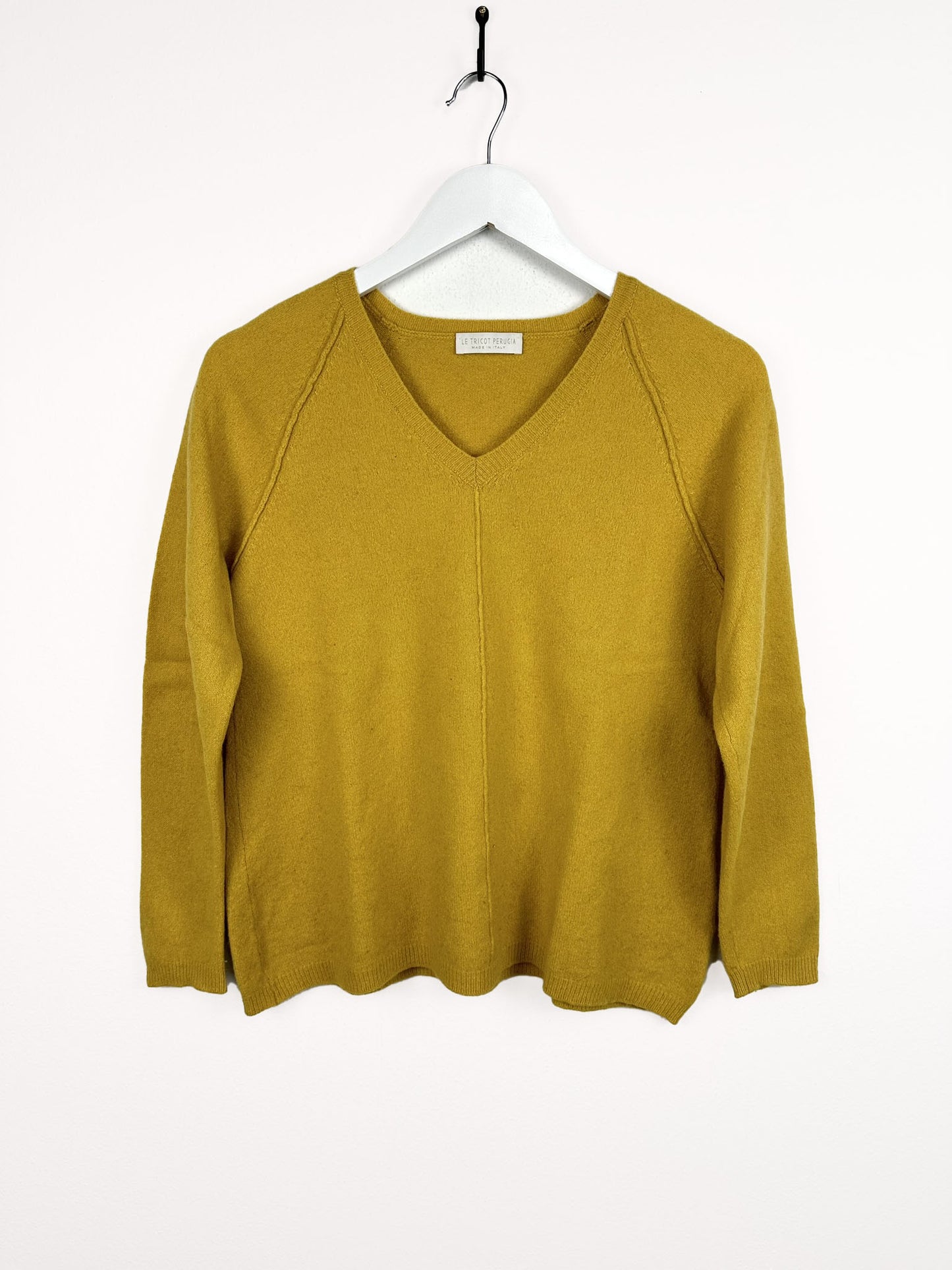 Maglione giallo in lana cashmere donna - L