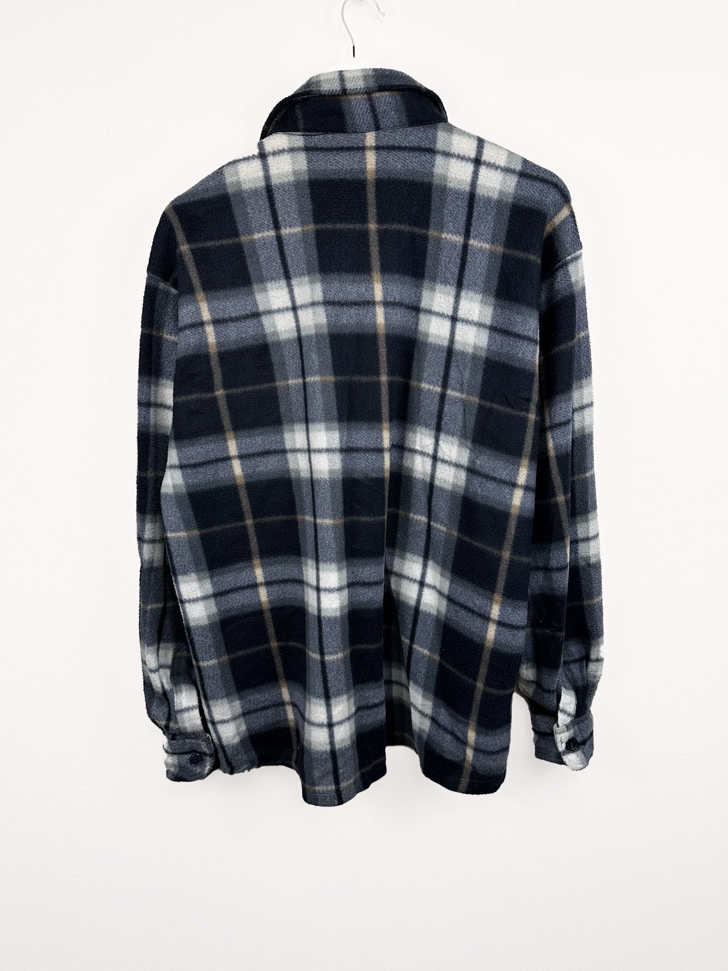 Camicia in pile blu a quadri (25m103) - XXL