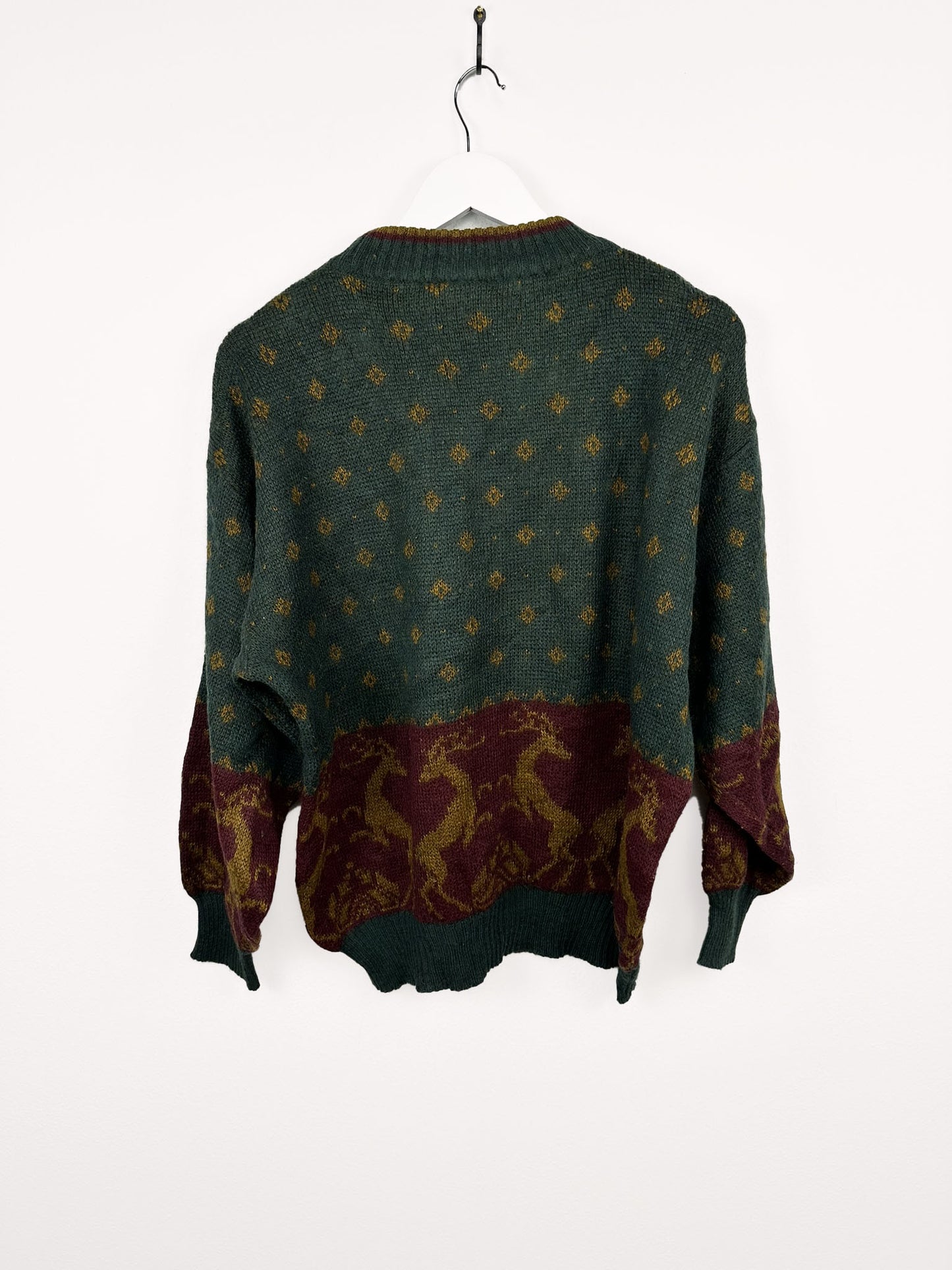 Maglione verde in lana 80s - M