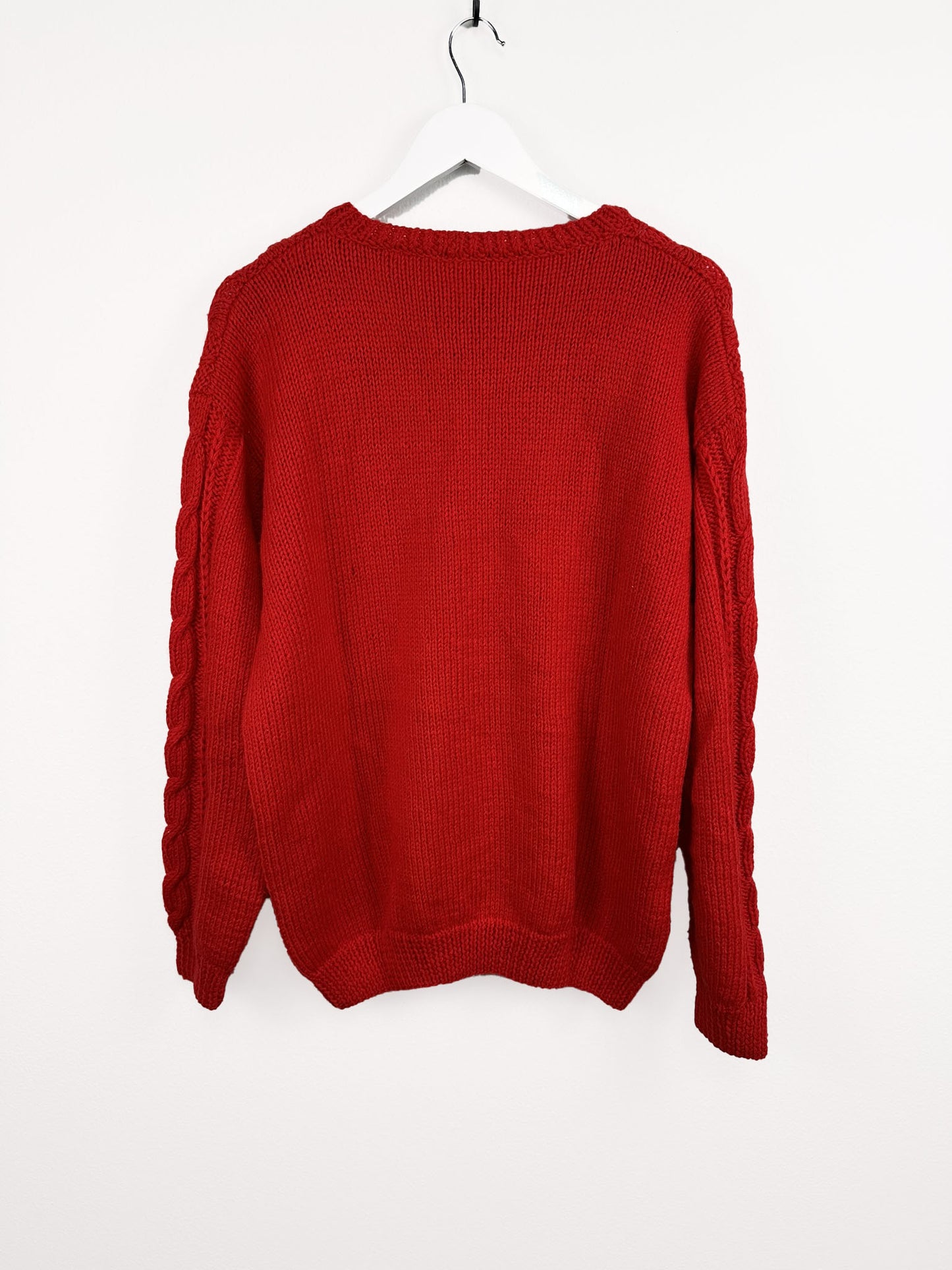 Maglione girocollo rosso handmade (25m67) - L
