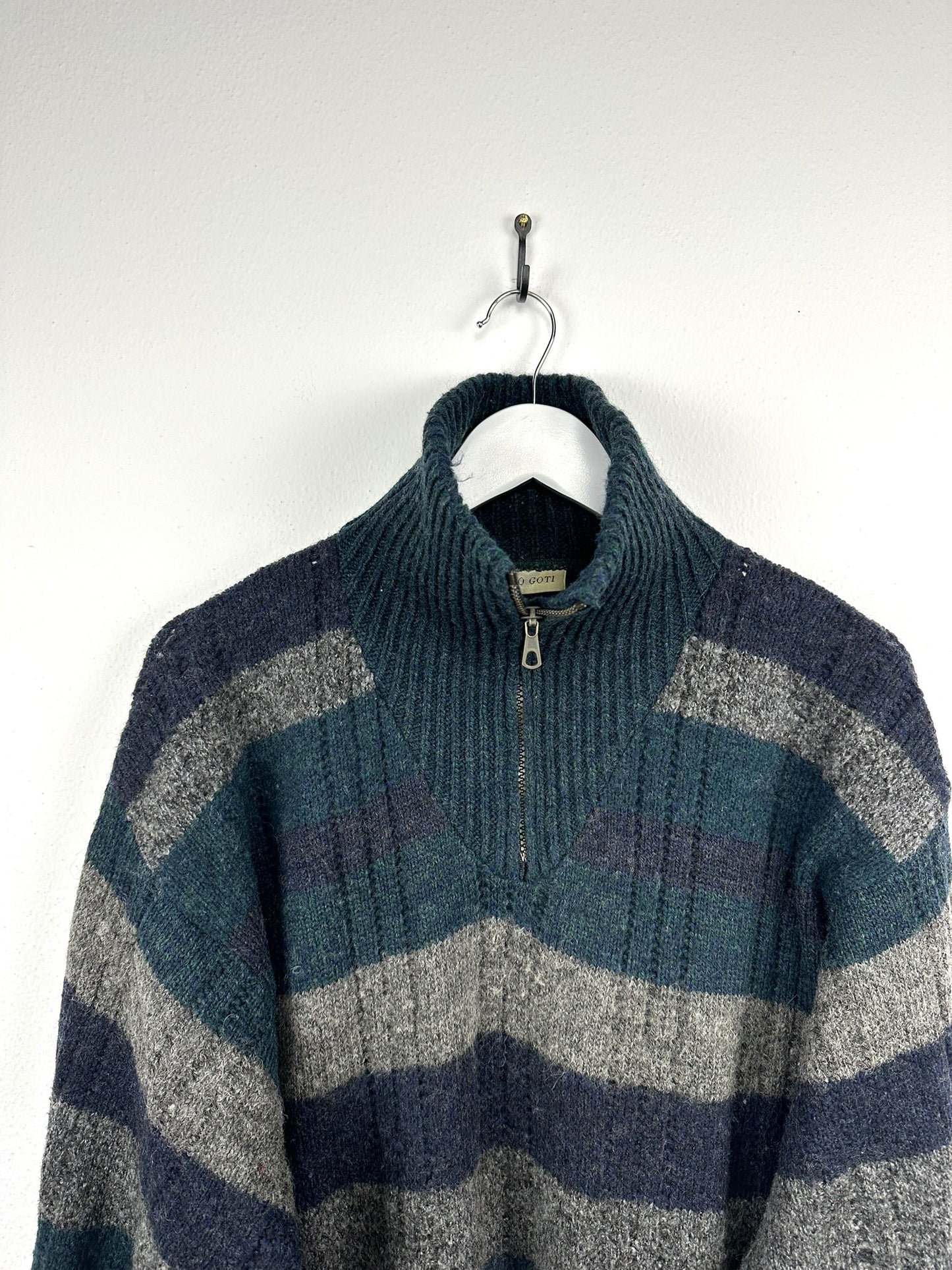 Dolcevita blu grigio a righe (25m69) - XL