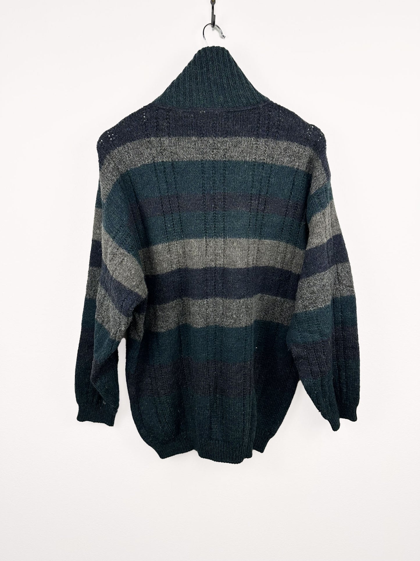 Dolcevita blu grigio a righe (25m69) - XL