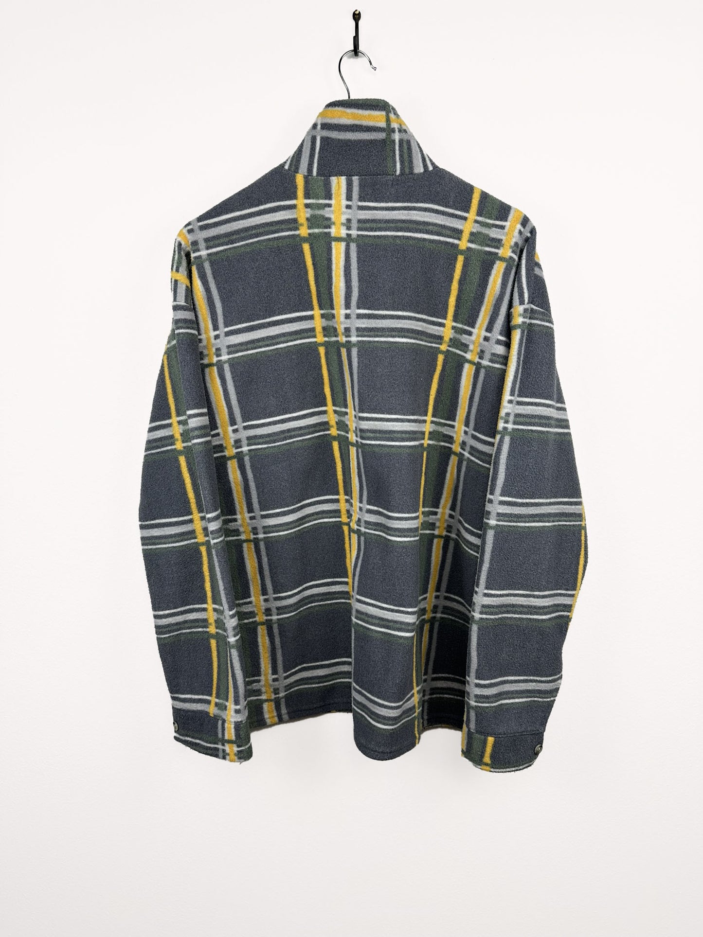 Camicia in pile grigio gialla 90s (25m77) - XL