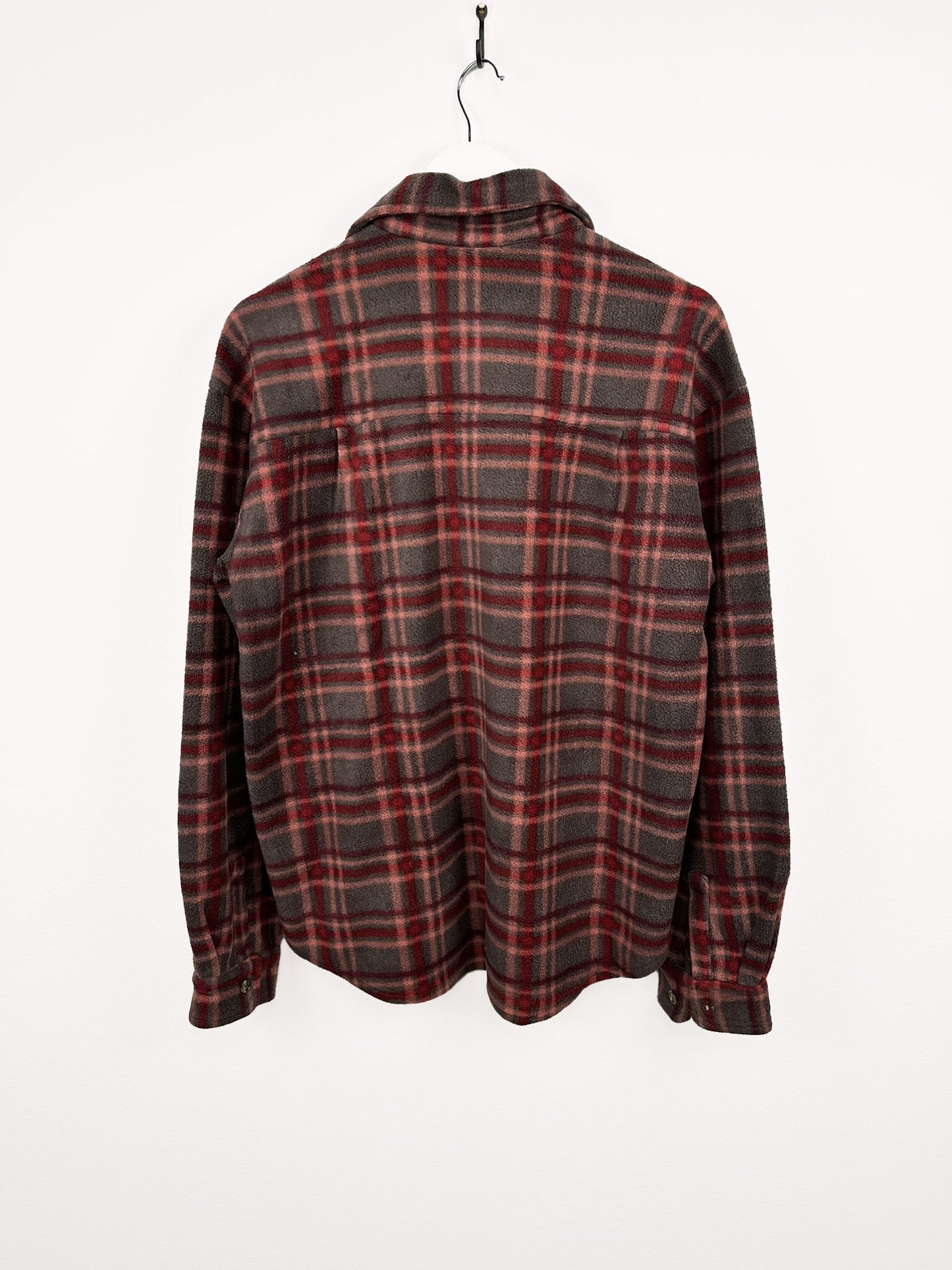 Camicia in pile verde a quadri (25m84)- L