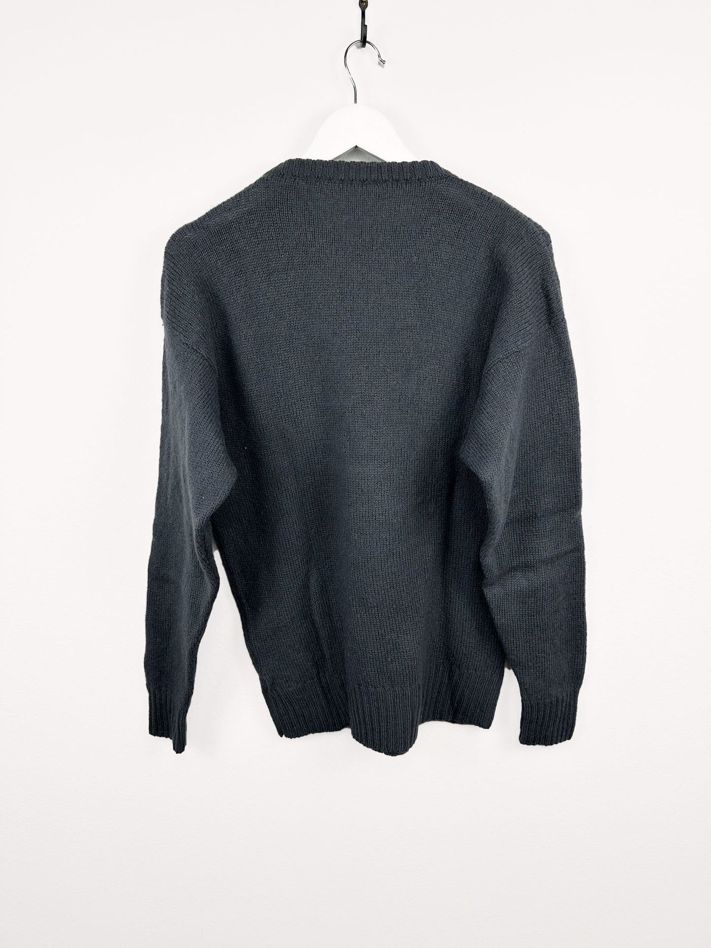 Maglione girocollo grigio in lana (25m85) - M