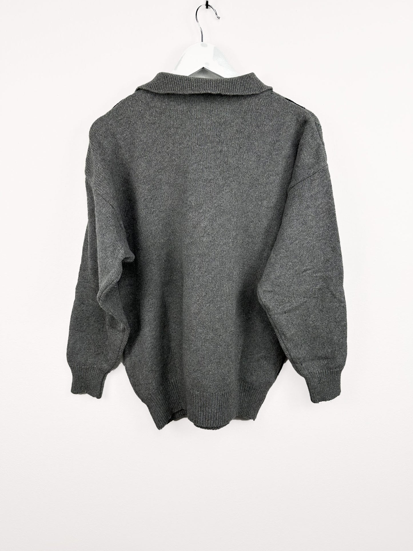 Maglione grigio rombi in lana (25m97) - M