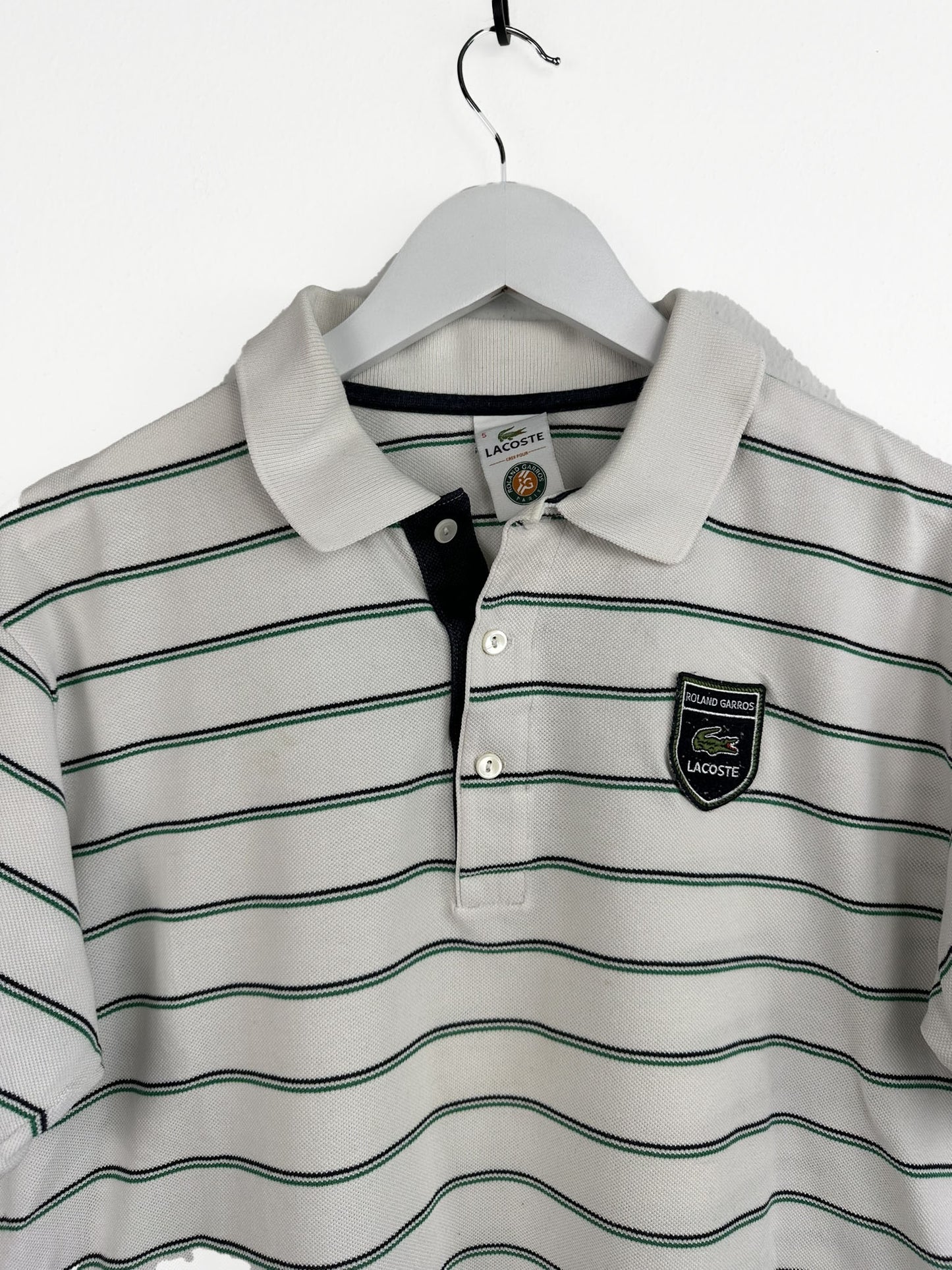 Polo Lacoste bianca a righe donna (25p116) - S