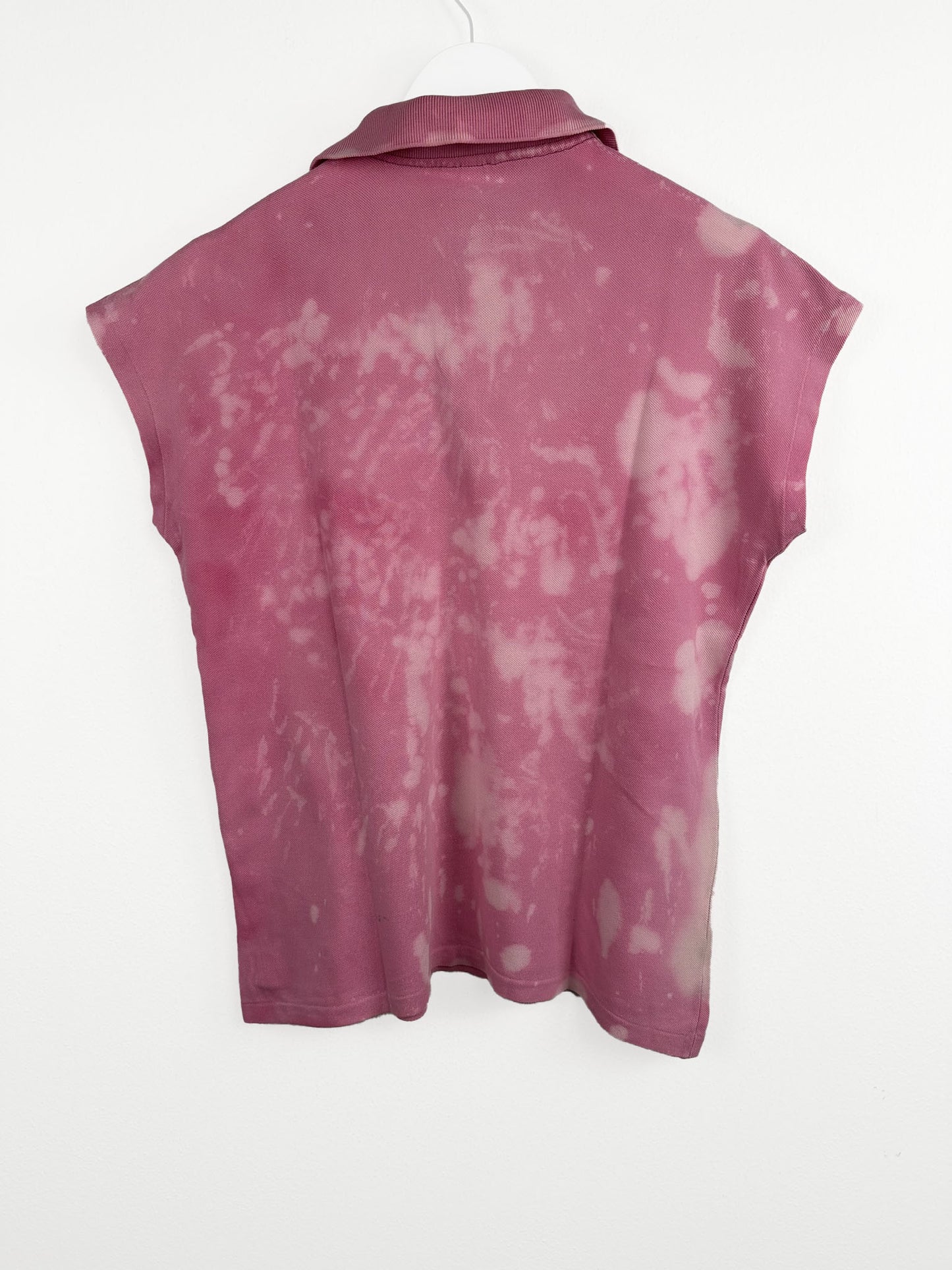 Polo Lacoste rosa tie-dye - M