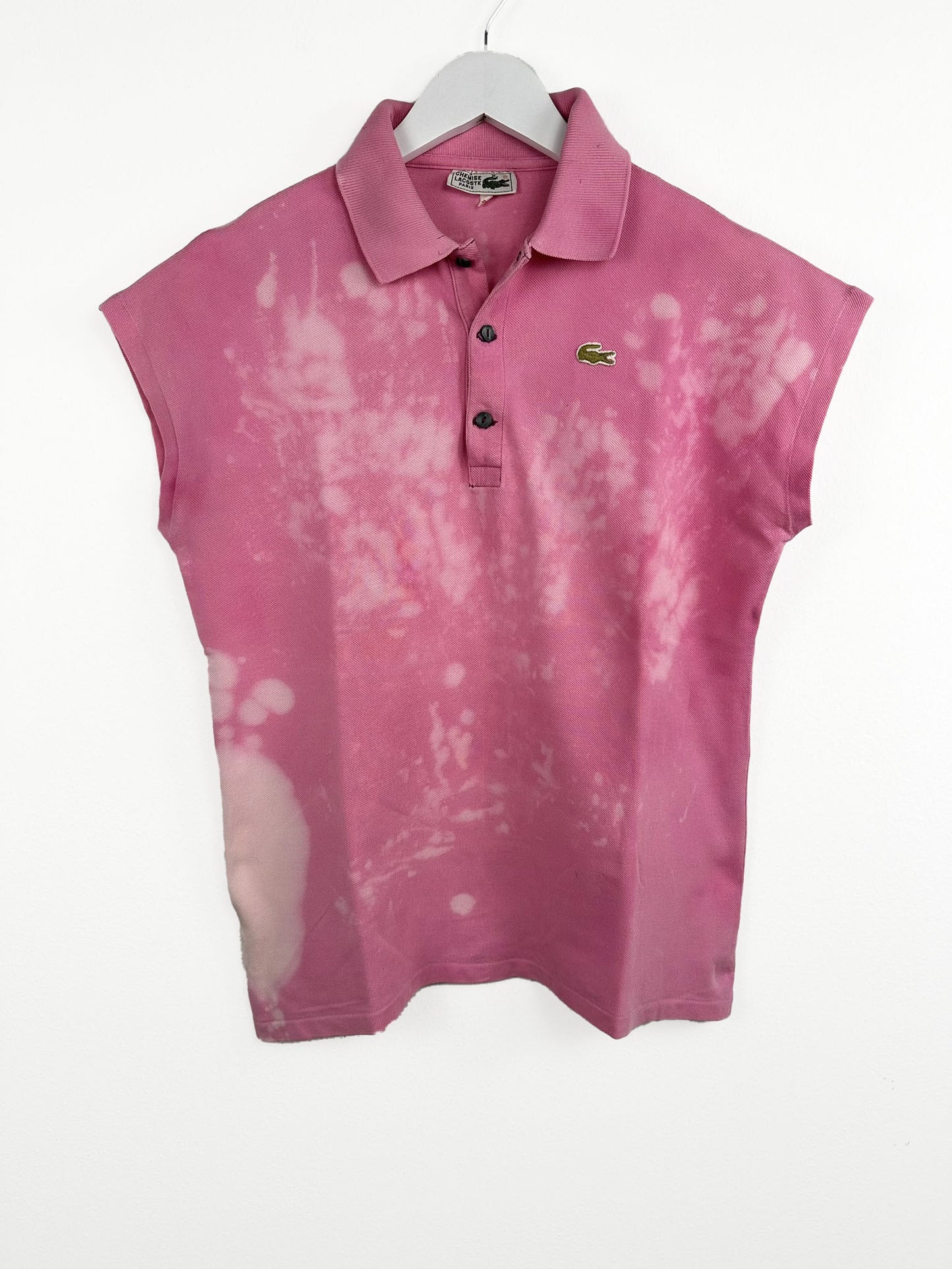 Polo Lacoste rosa tie-dye - M