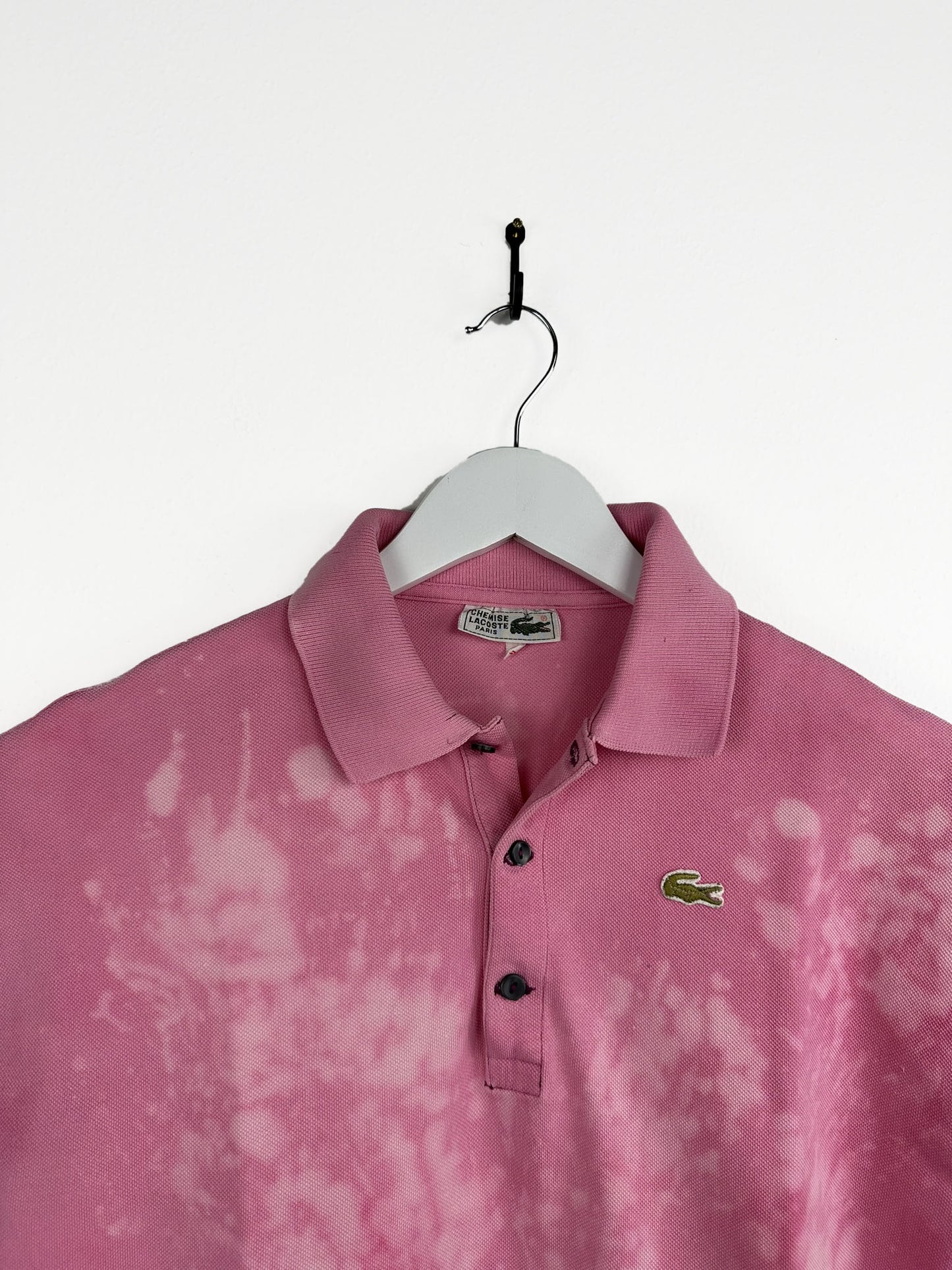 Polo Lacoste rosa tie-dye - M
