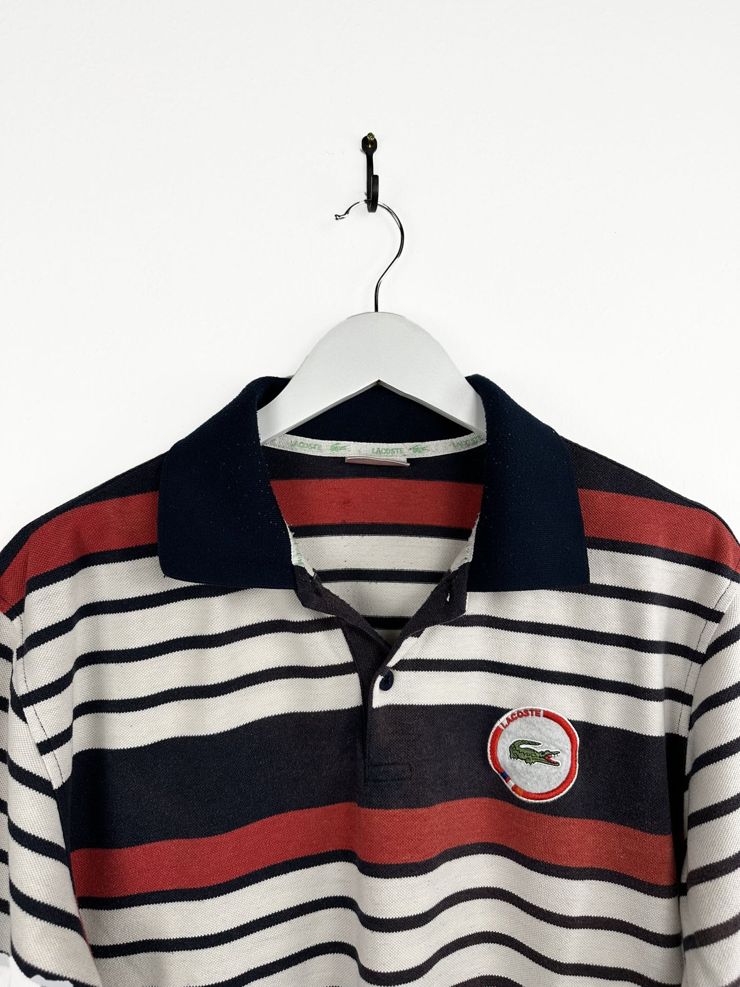 Polo Lacoste rossa a righe (25p62) - L