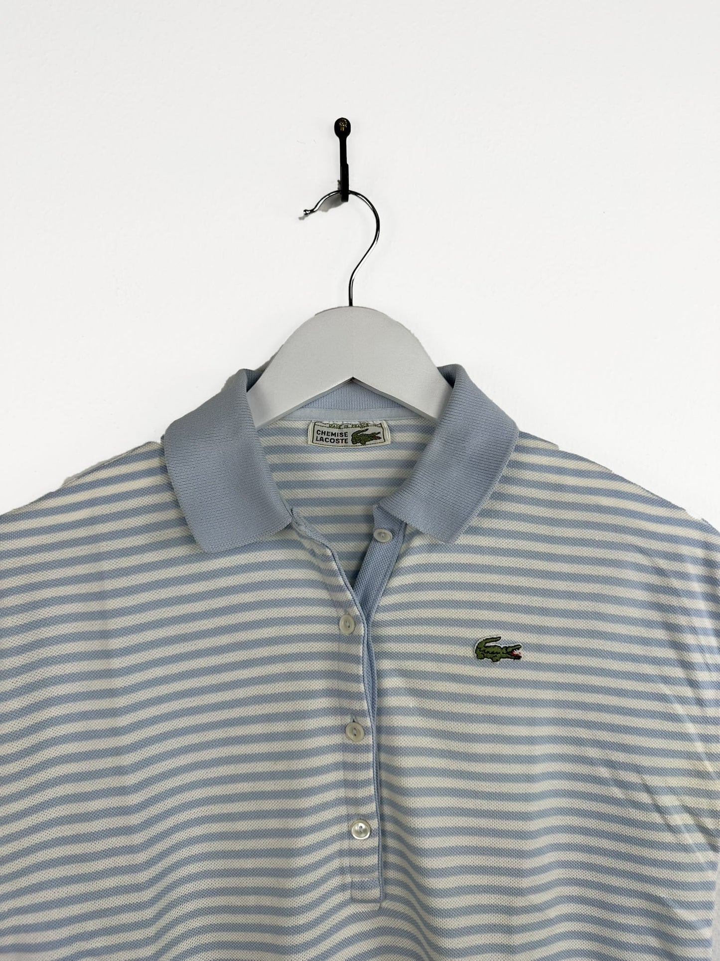 Polo Lacoste azzurra a righe donna (25p67) - M