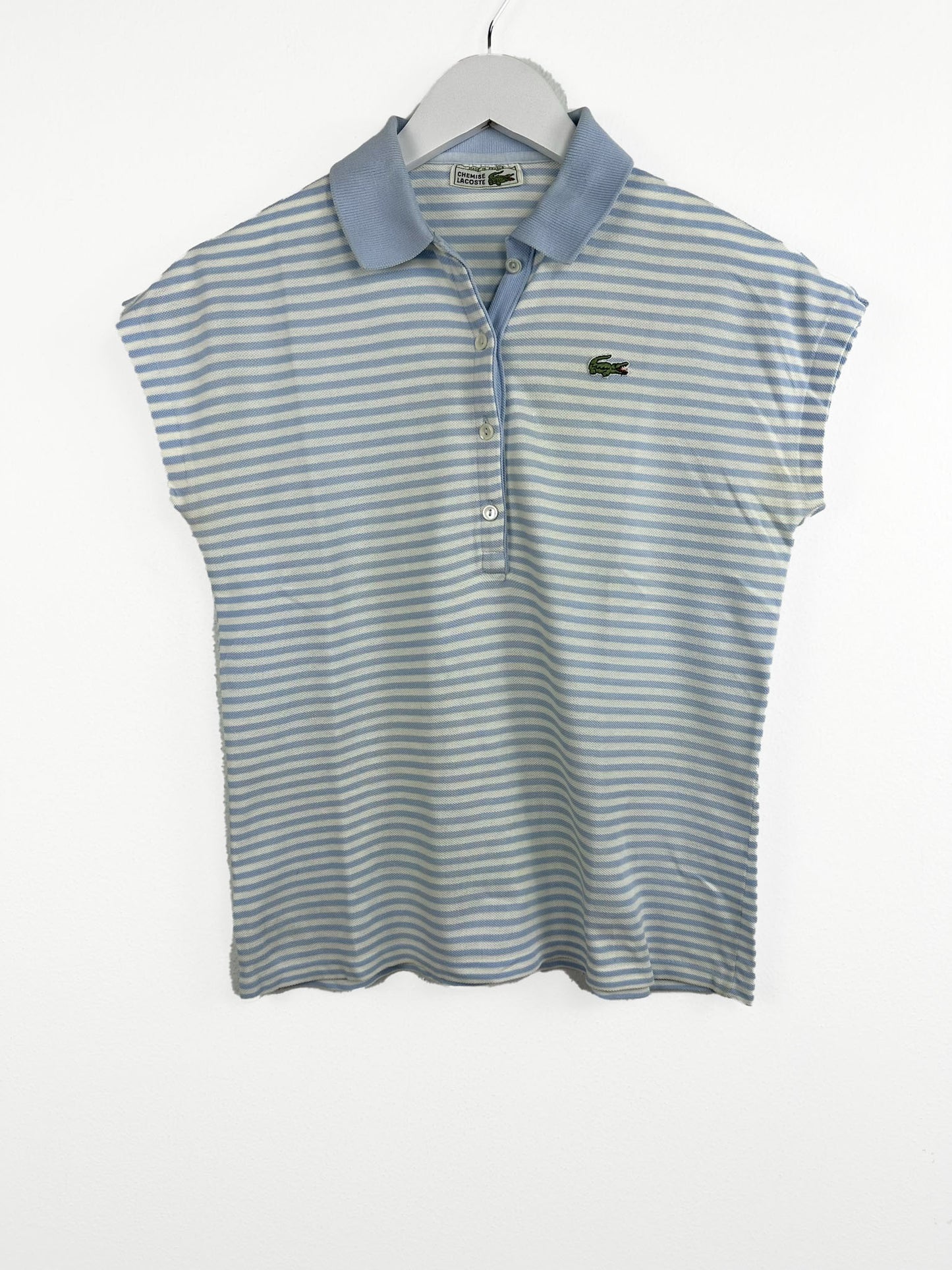 Polo Lacoste azzurra a righe donna (25p67) - M