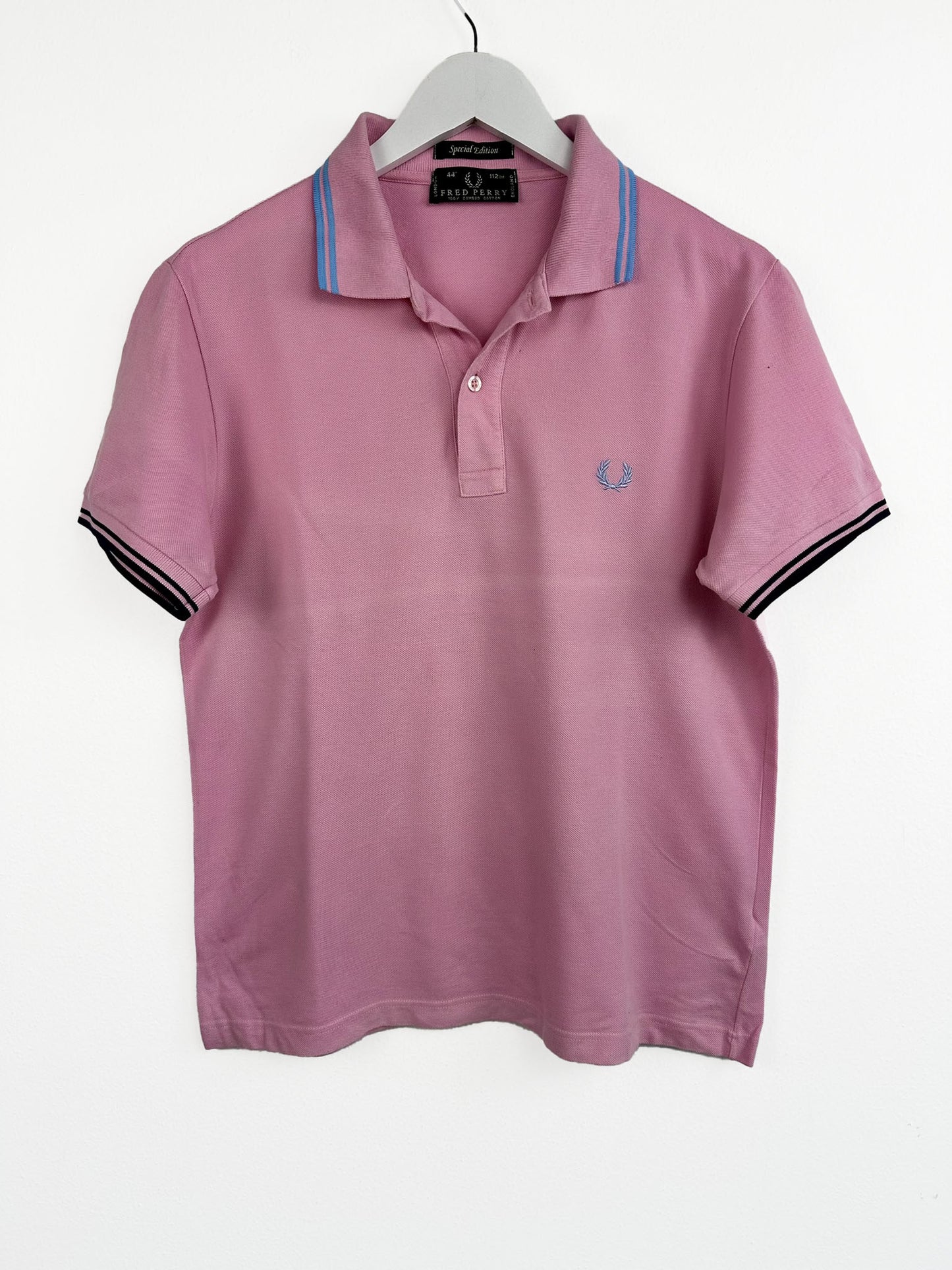 Polo Fred Perry rosa blu (25p88) - M