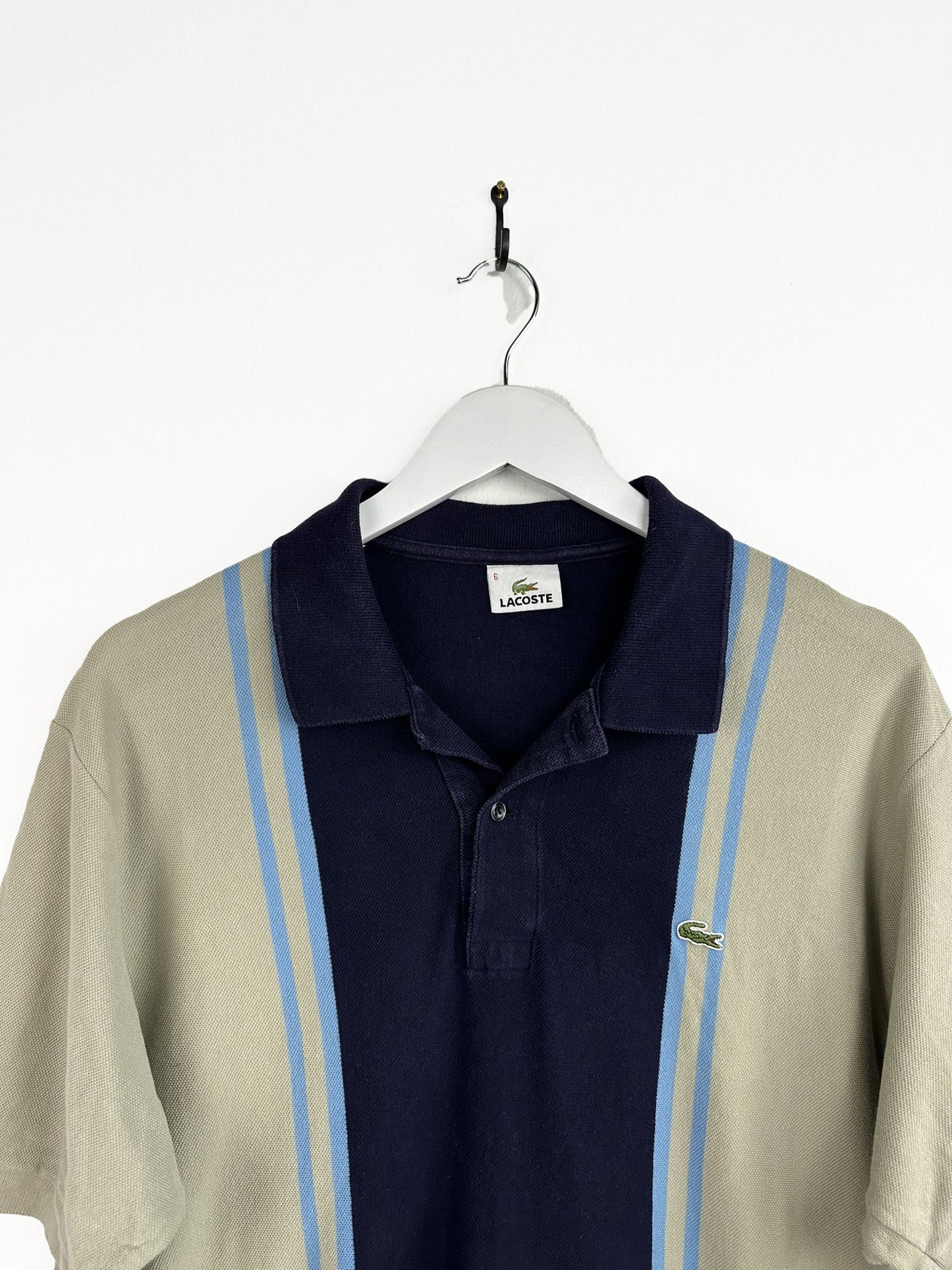 Polo Lacoste beige blu (25p92) - XXL