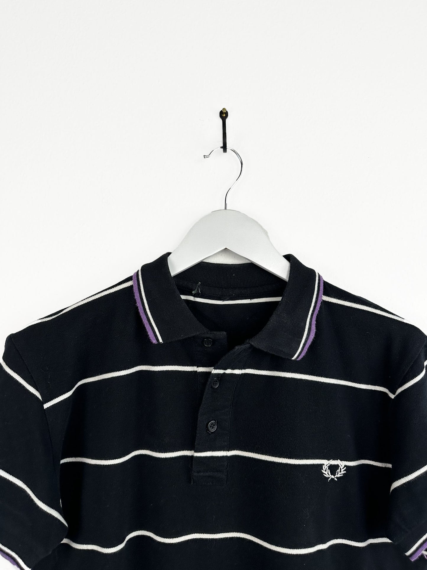Polo Fred Perry nera bianca donna (25p99) - S