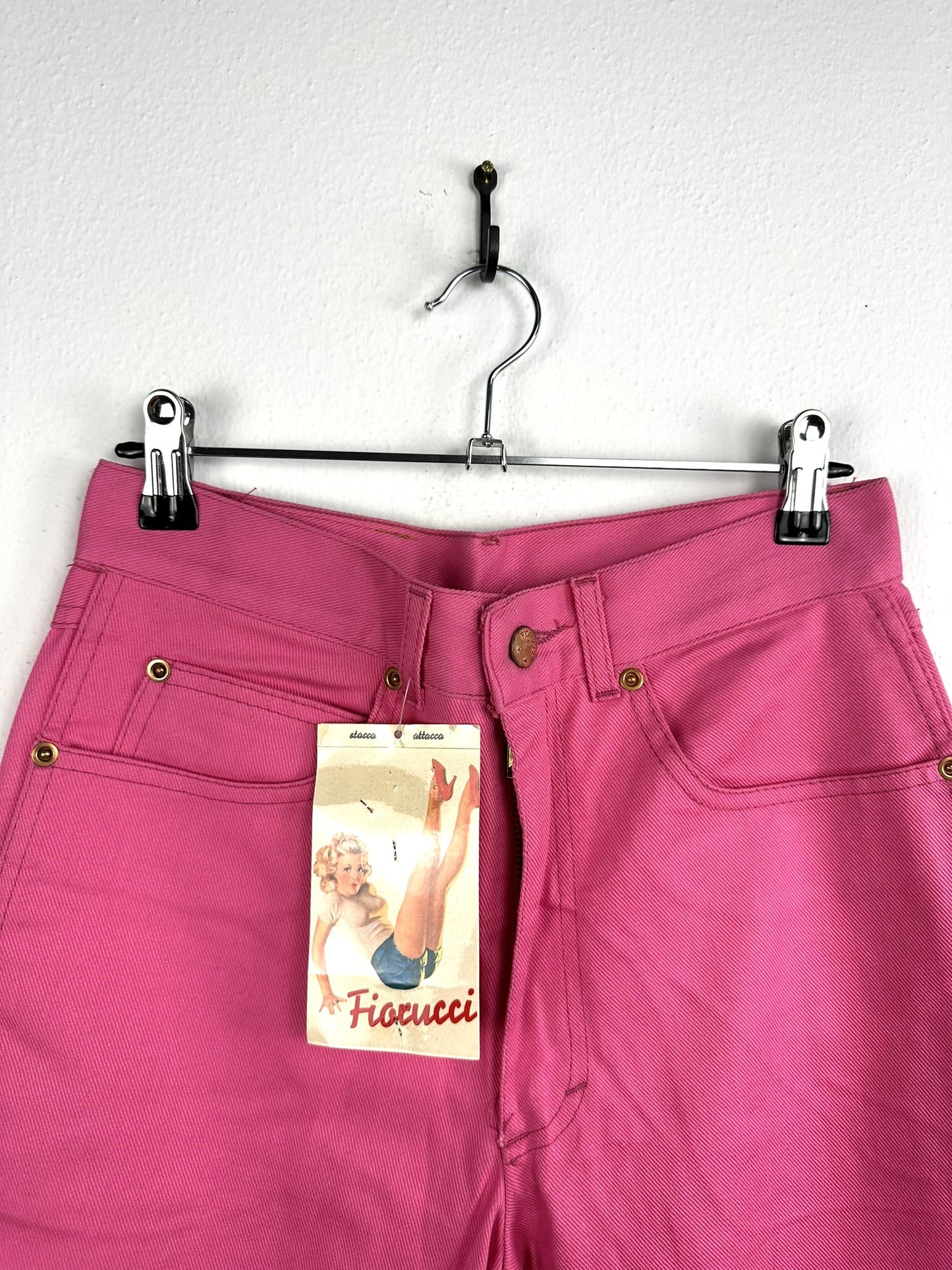 Jeans Fiorucci rosa 80s nuovi (25pa21) - 28/s