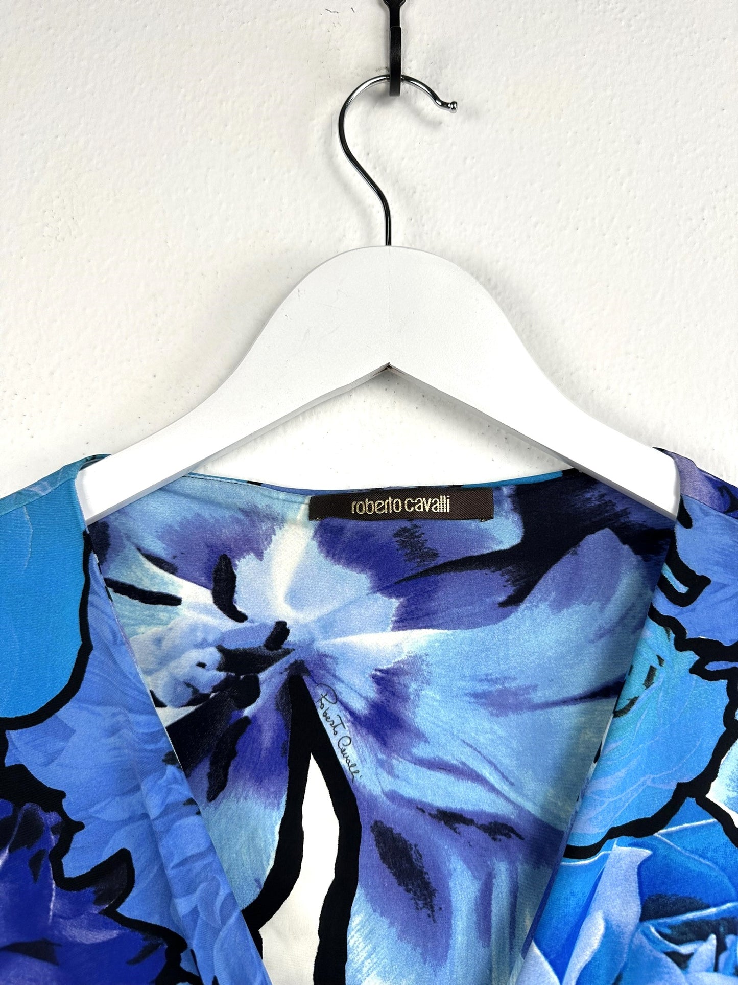 Abito Roberto Cavalli blu floreale - 40