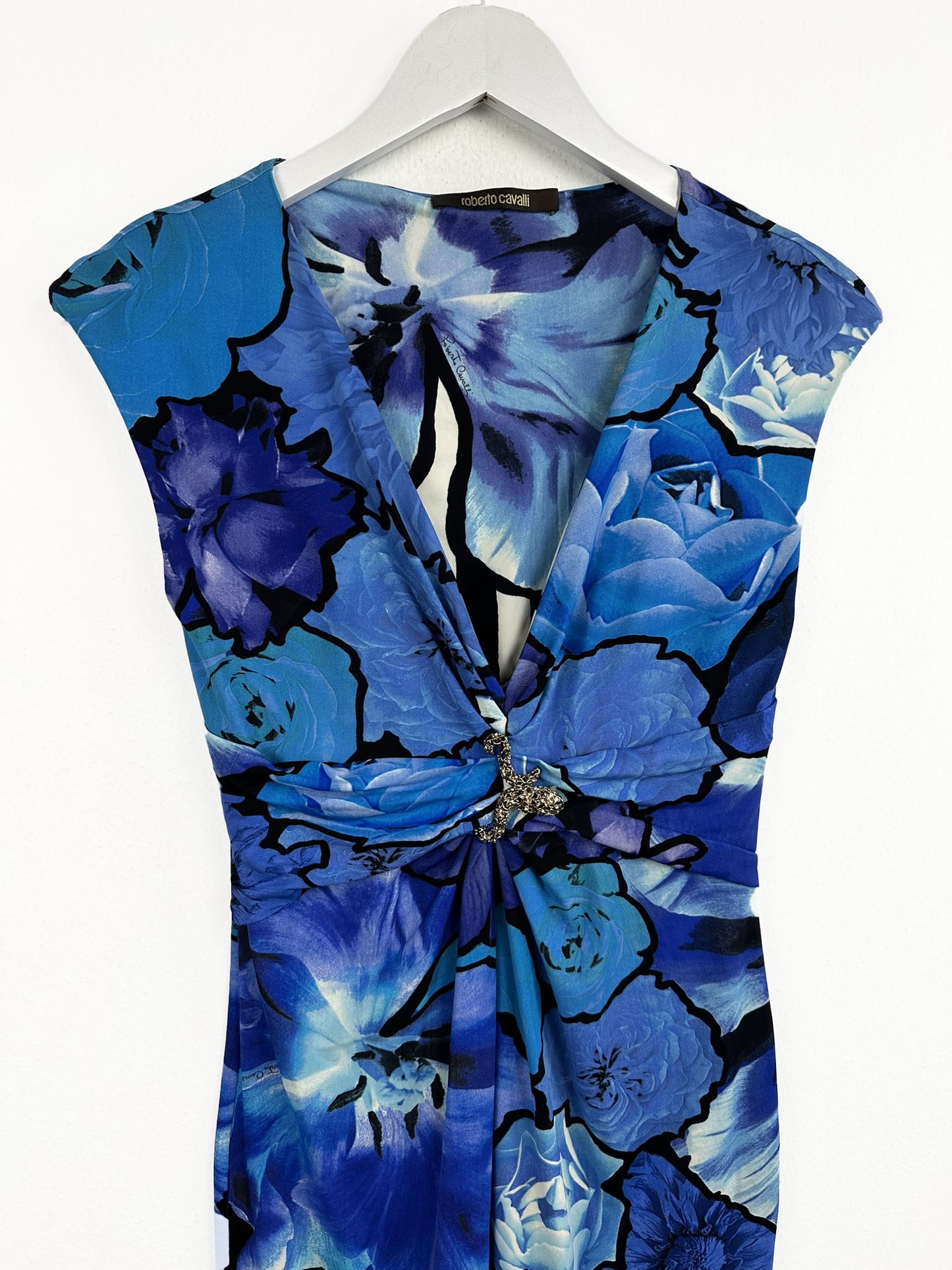 Abito Roberto Cavalli blu floreale - 40