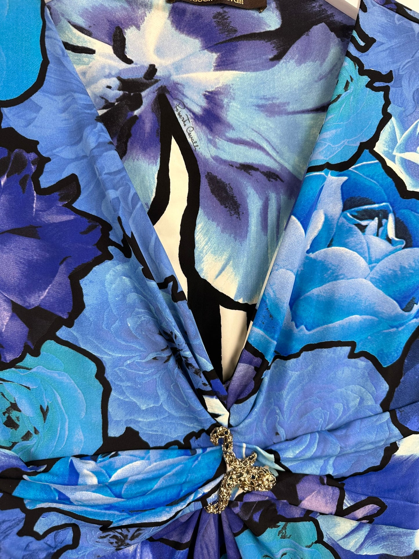 Abito Roberto Cavalli blu floreale - 40