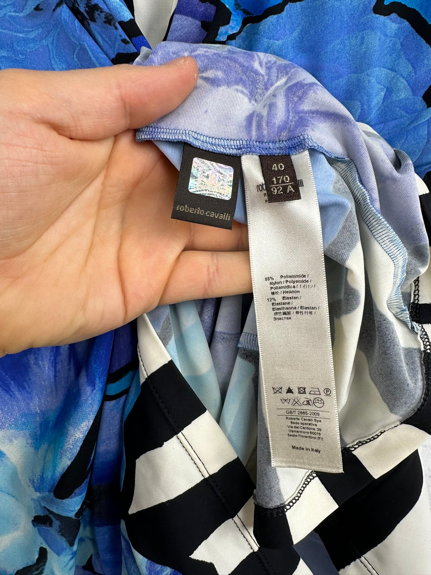 Abito Roberto Cavalli blu floreale - 40