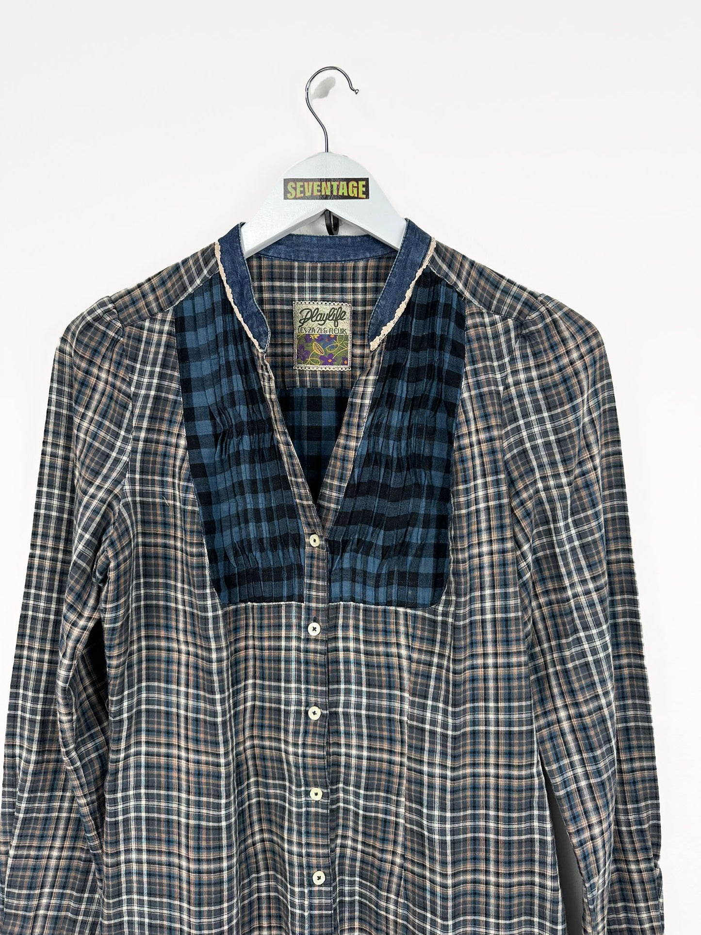 Camicia a quadri 90s donna - XL