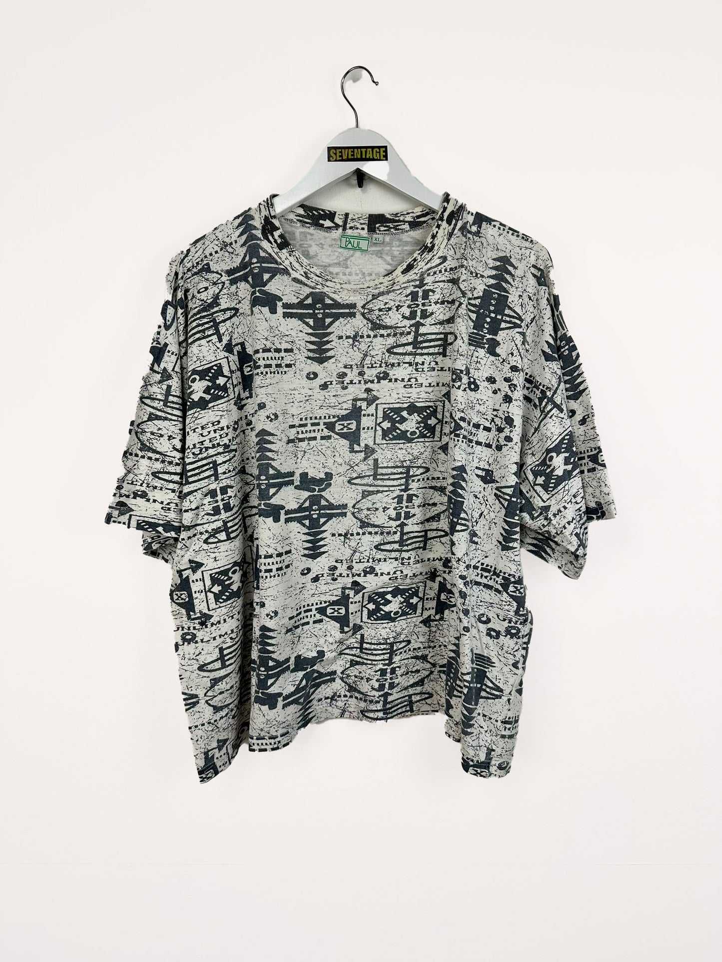 T-shirt vintage aztechi bianca blu donna - XL