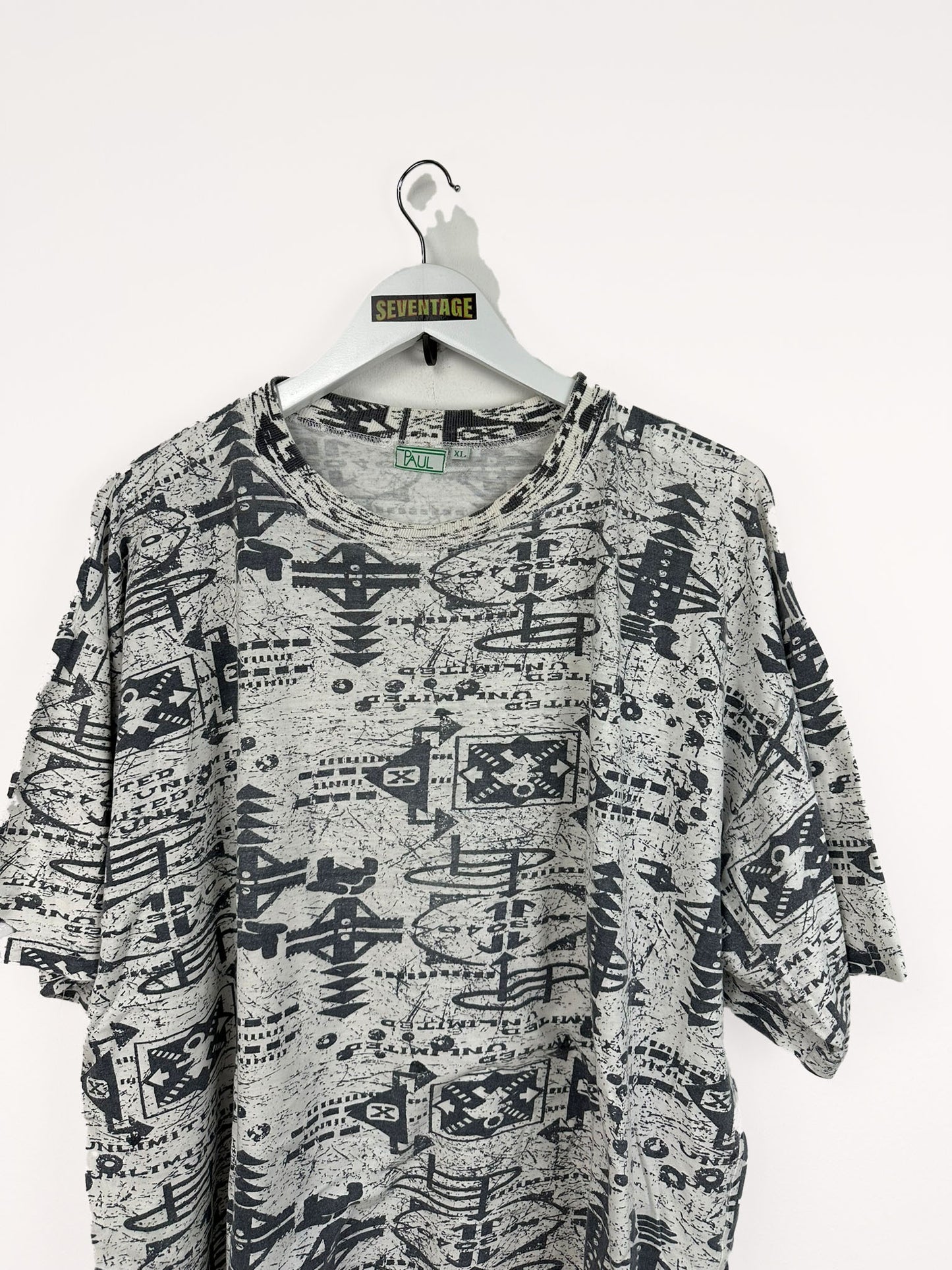 T-shirt vintage aztechi bianca blu donna - XL