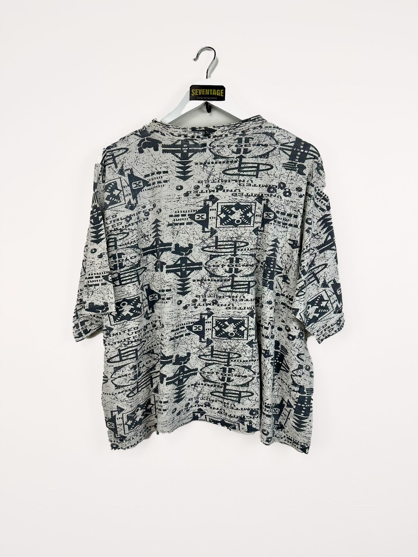 T-shirt vintage aztechi bianca blu donna - XL