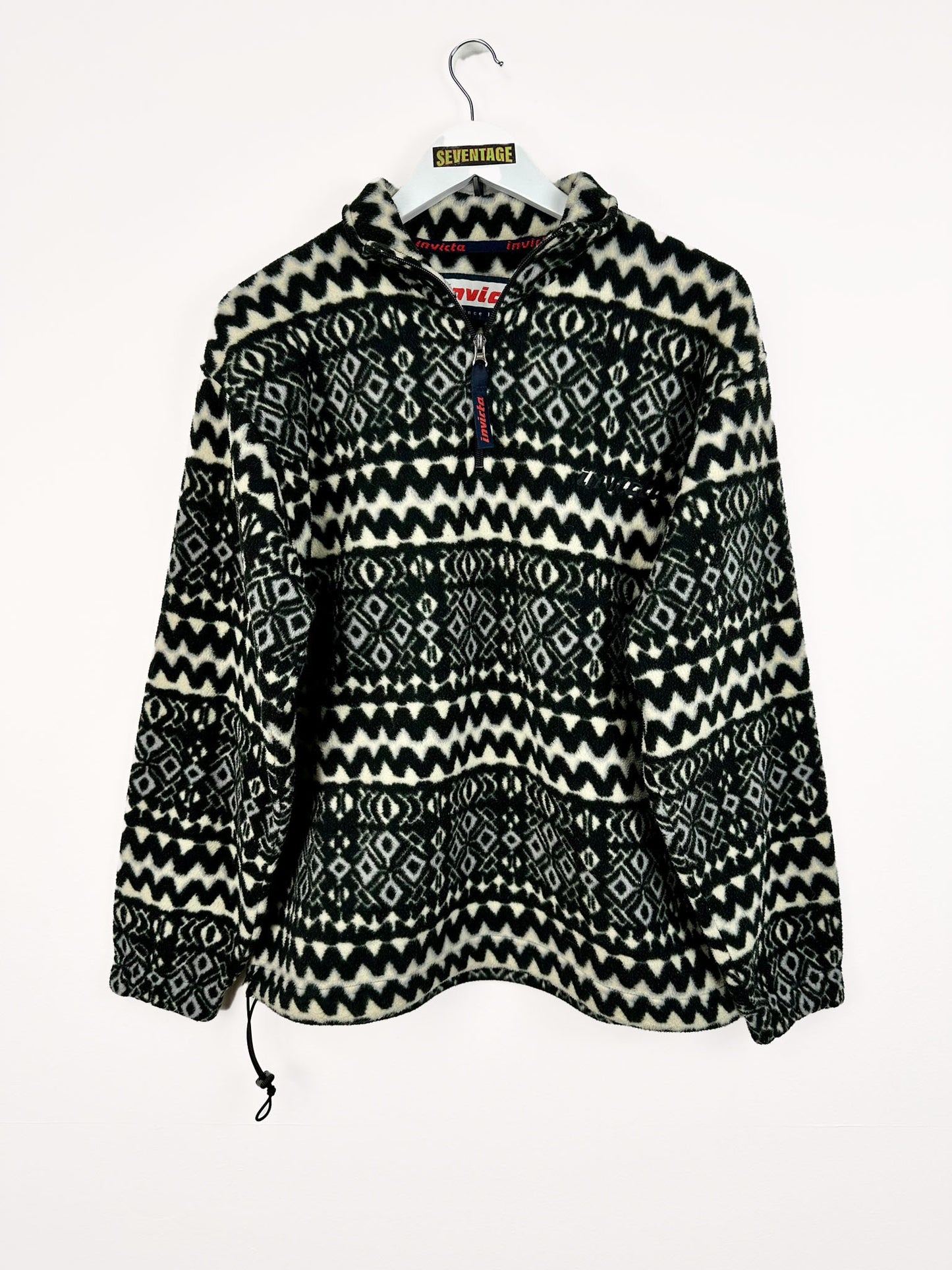 Maglione pile Invicta nero bianco - S