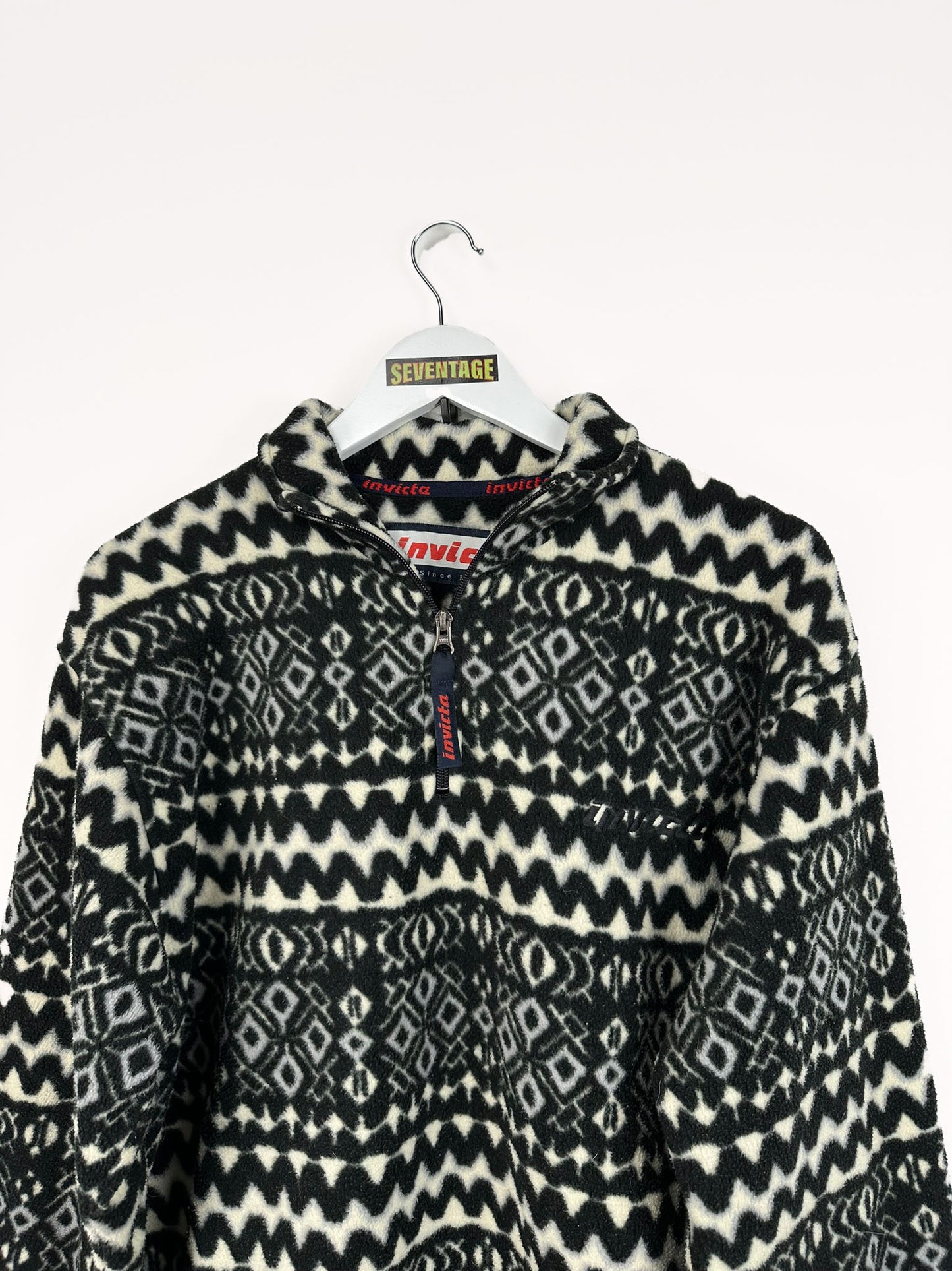 Maglione pile Invicta nero bianco - S