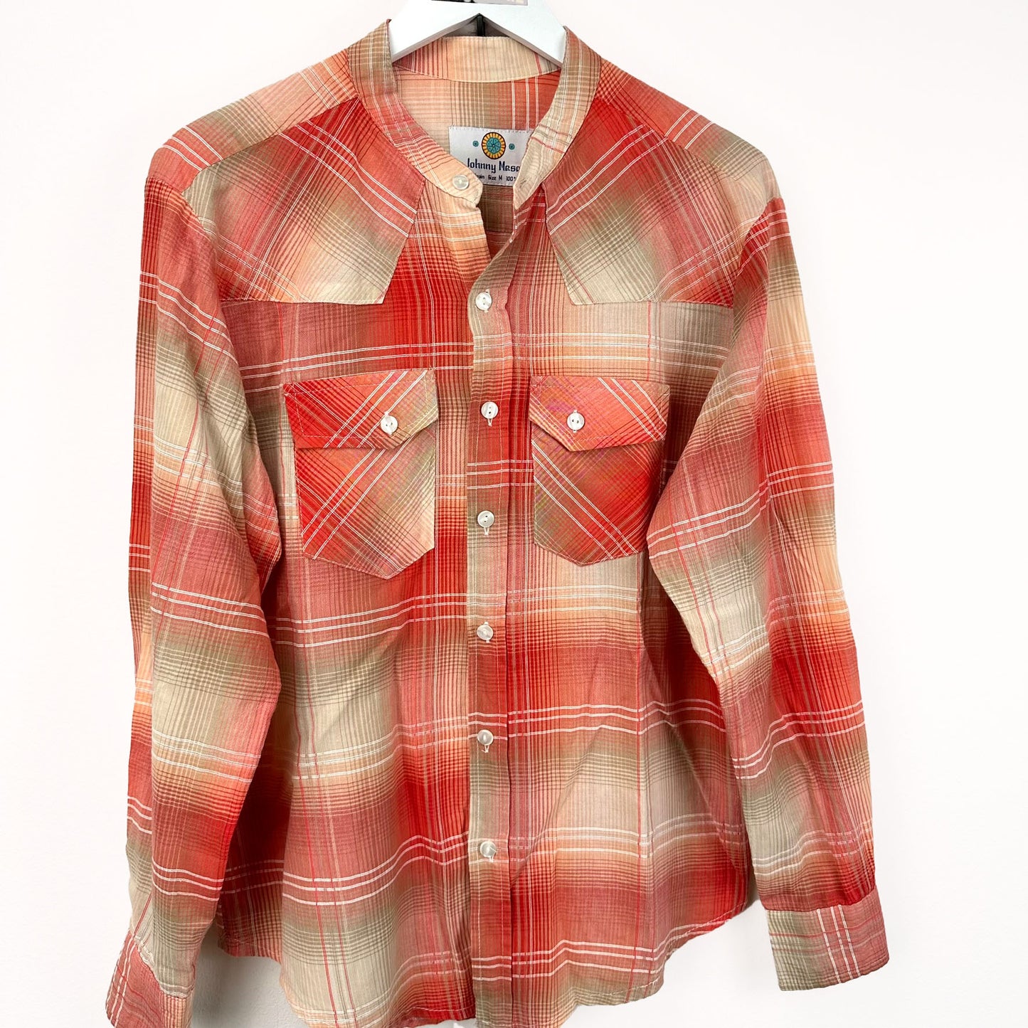 Camicia a quadri corallo - M