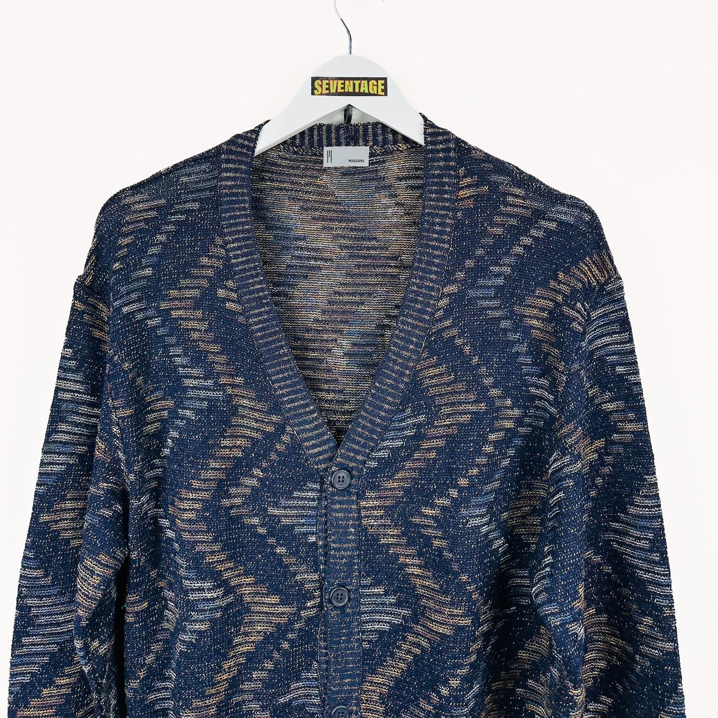 Maglione cardigan Missoni blu vintage - L