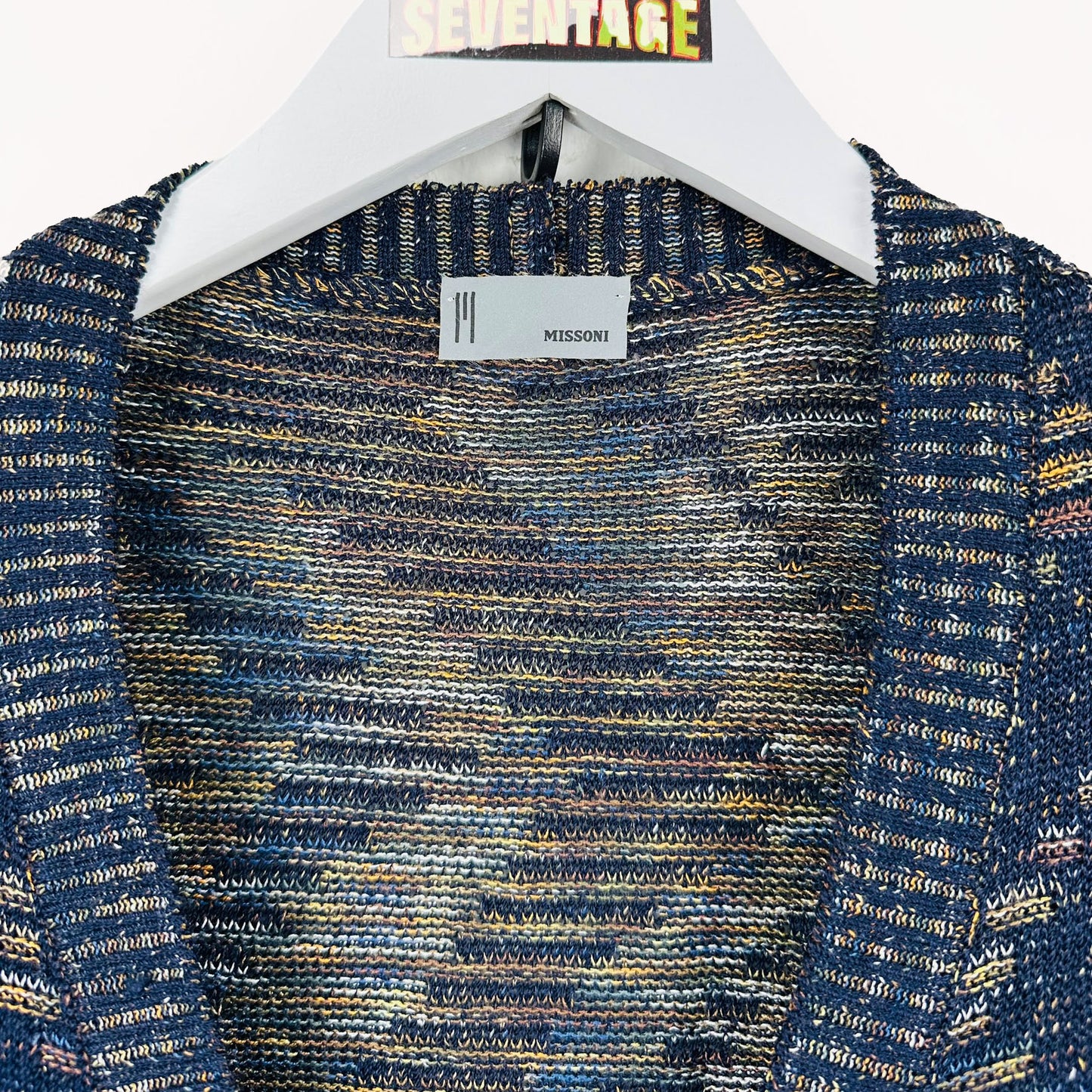 Maglione cardigan Missoni blu vintage - L