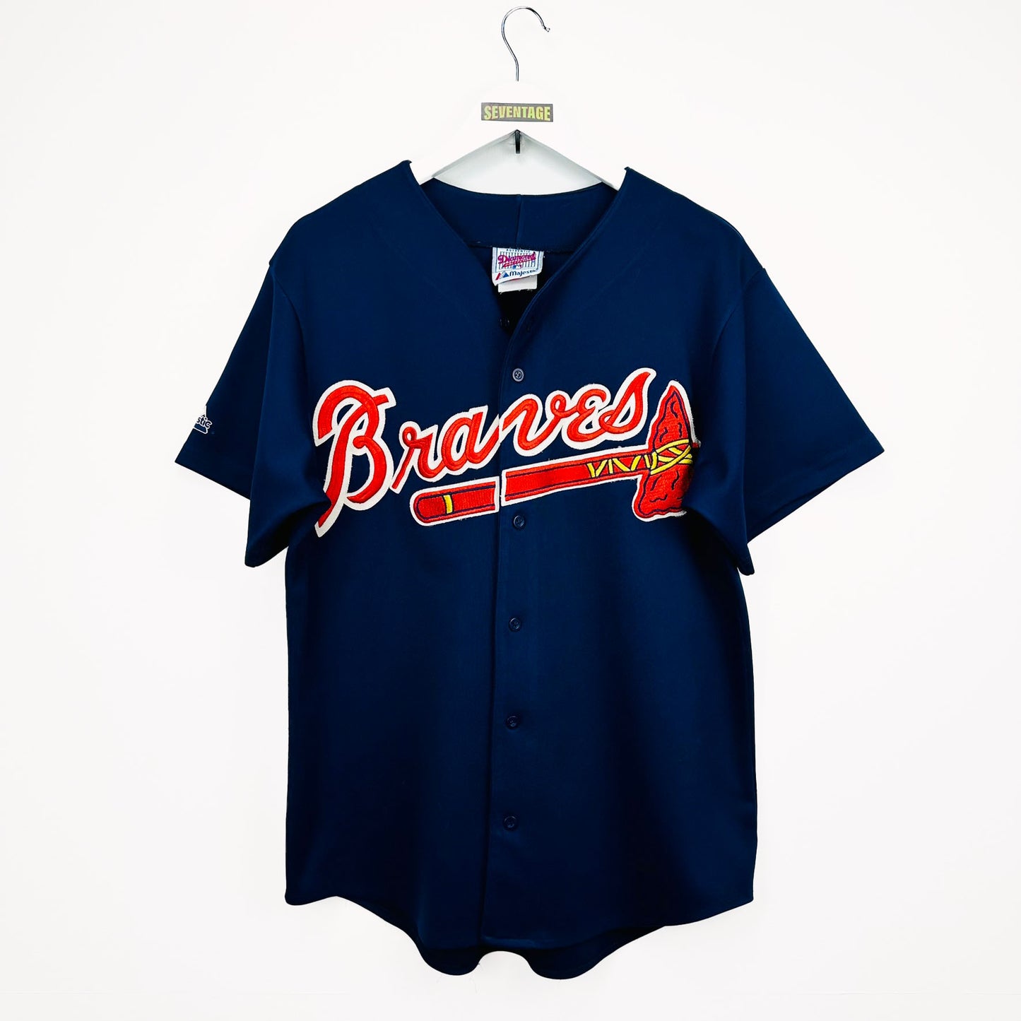 T-shirt jersey blu Majestic MLB Braves USA - L