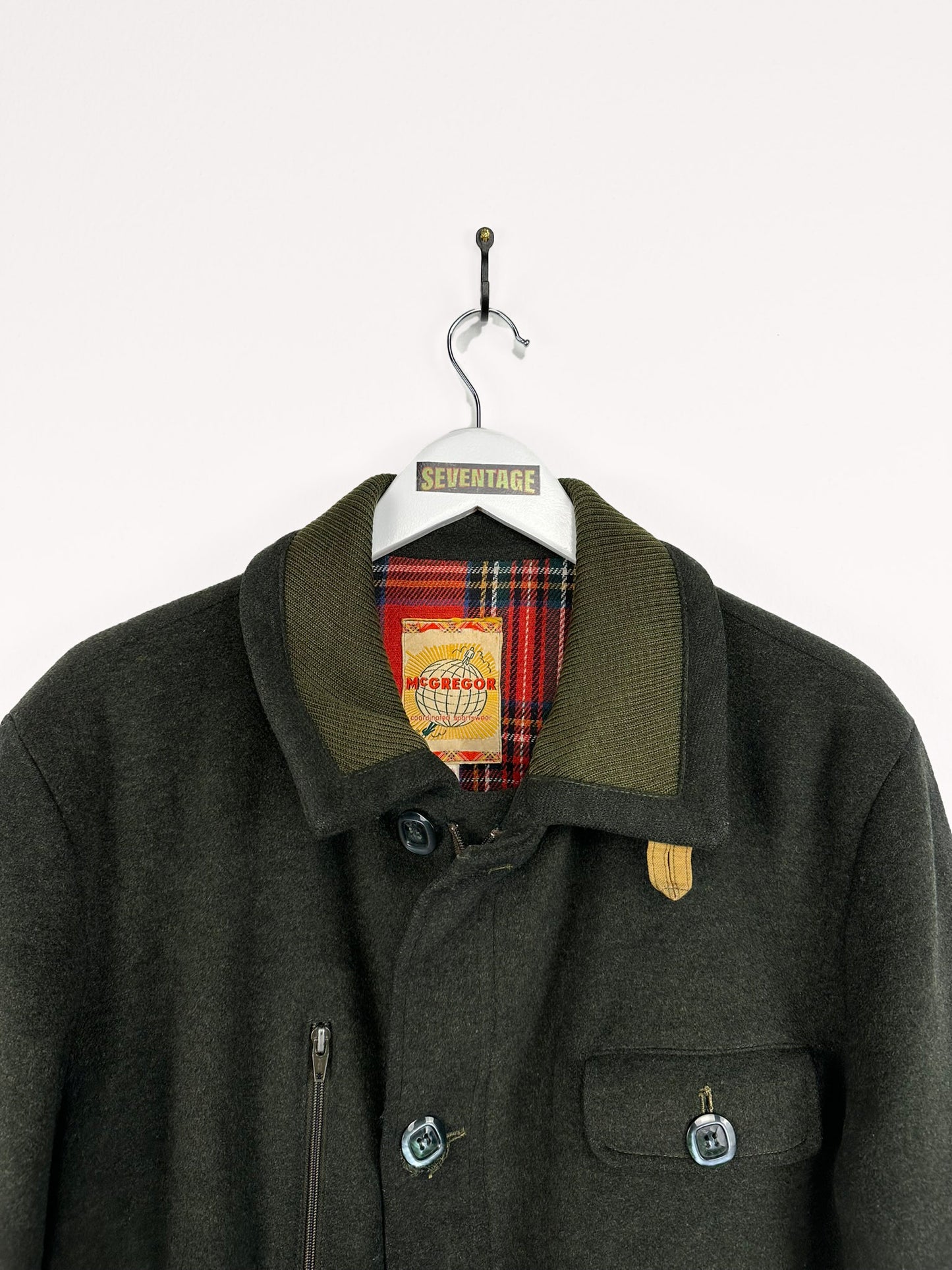 Cappotto verde in lana 90s - XL