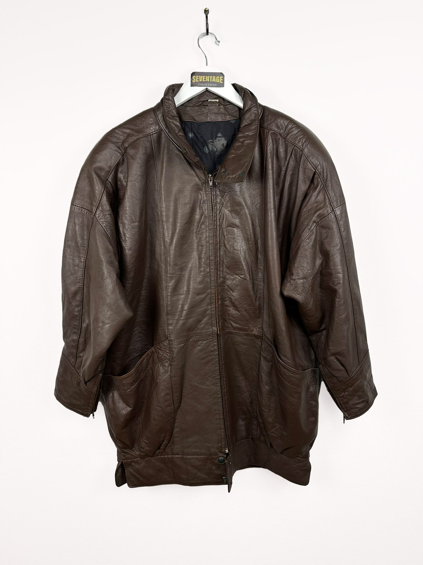 Trench in pelle marrone 07  - XXL