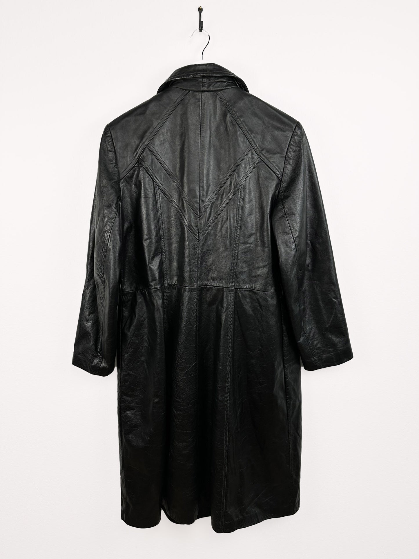 Trench in pelle nero donna (13) - M