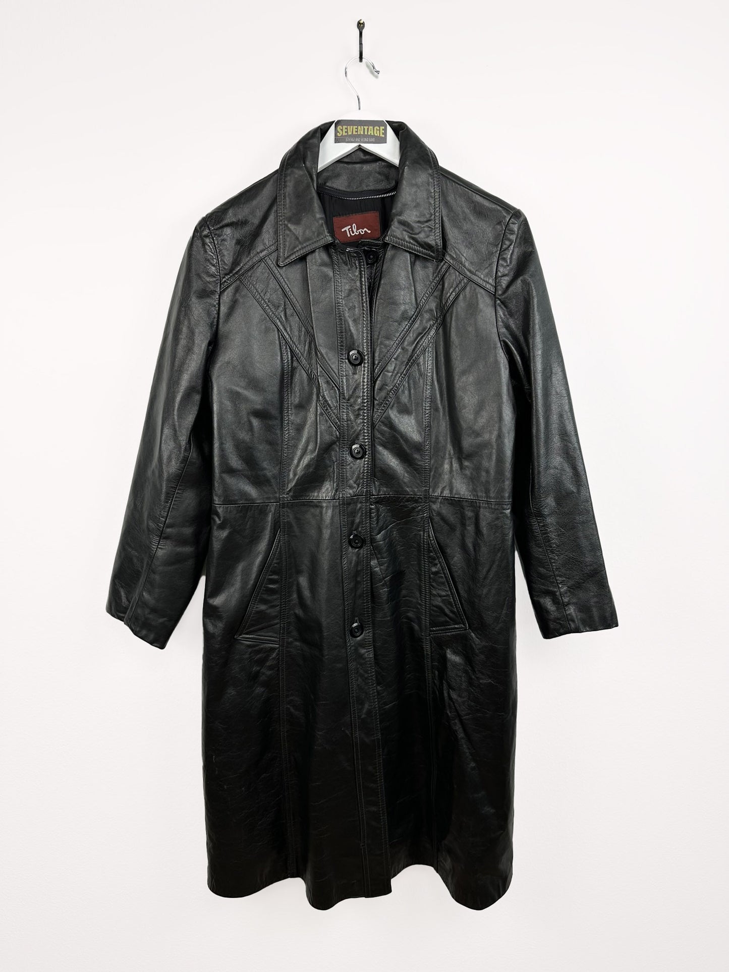 Trench in pelle nero donna (13) - M