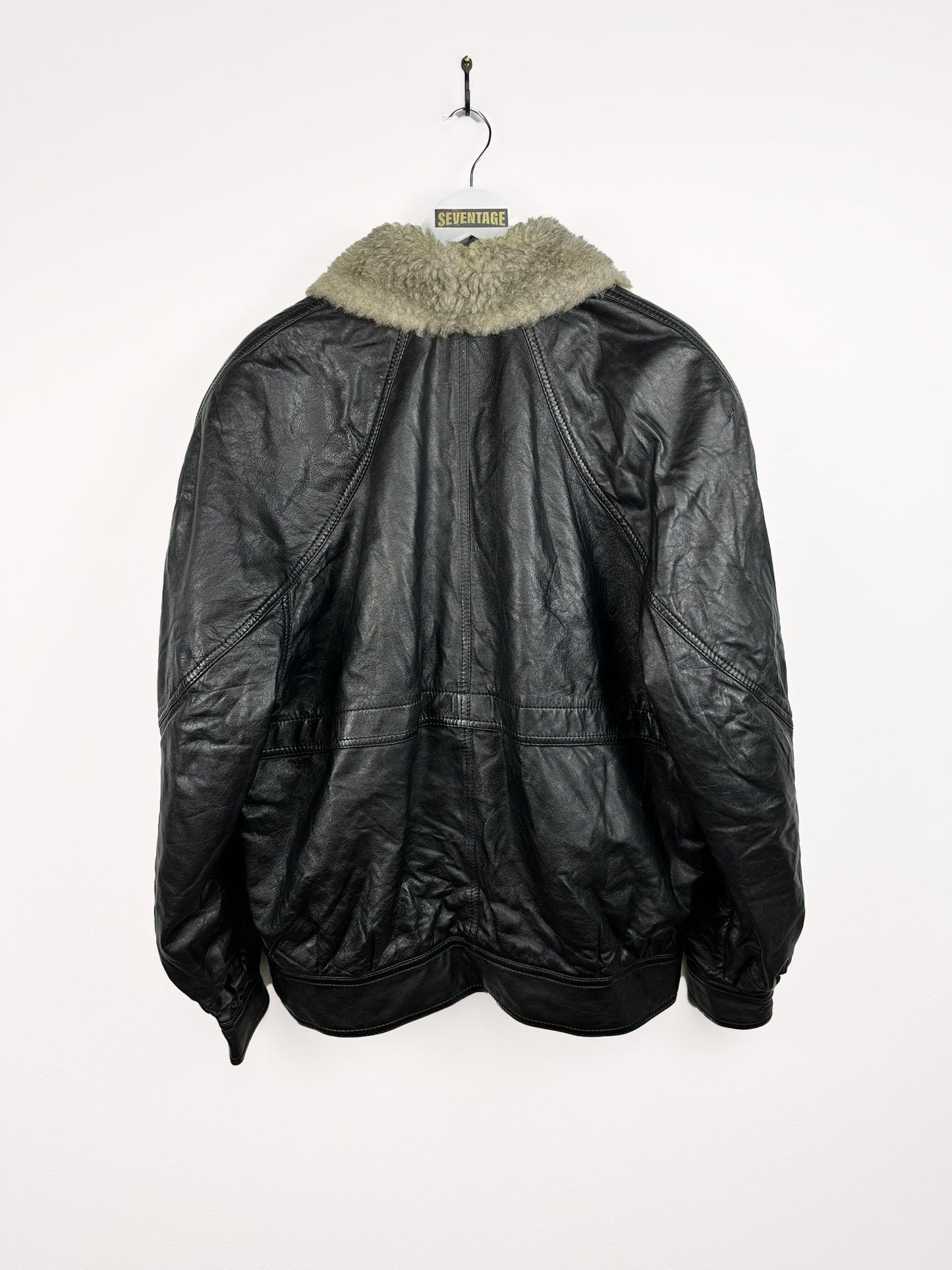 Bomber in pelle con pelo (31) - XL