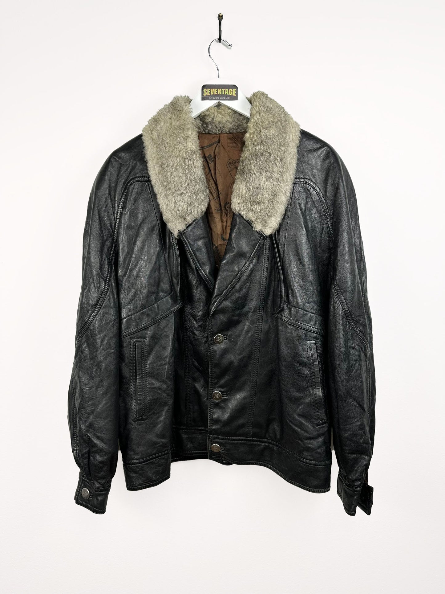 Bomber in pelle con pelo (31) - XL