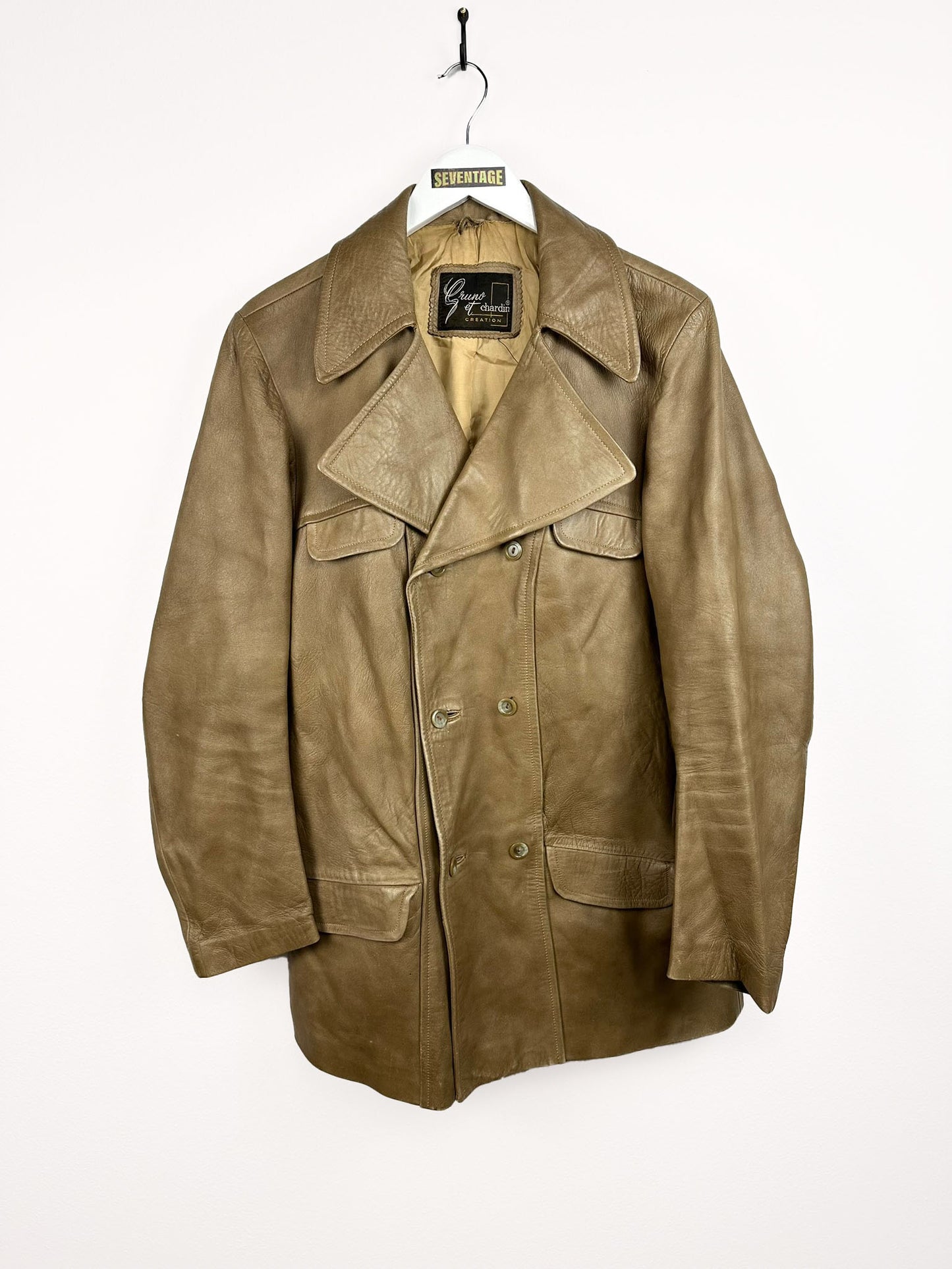 Trench in pelle grigio (32) - M