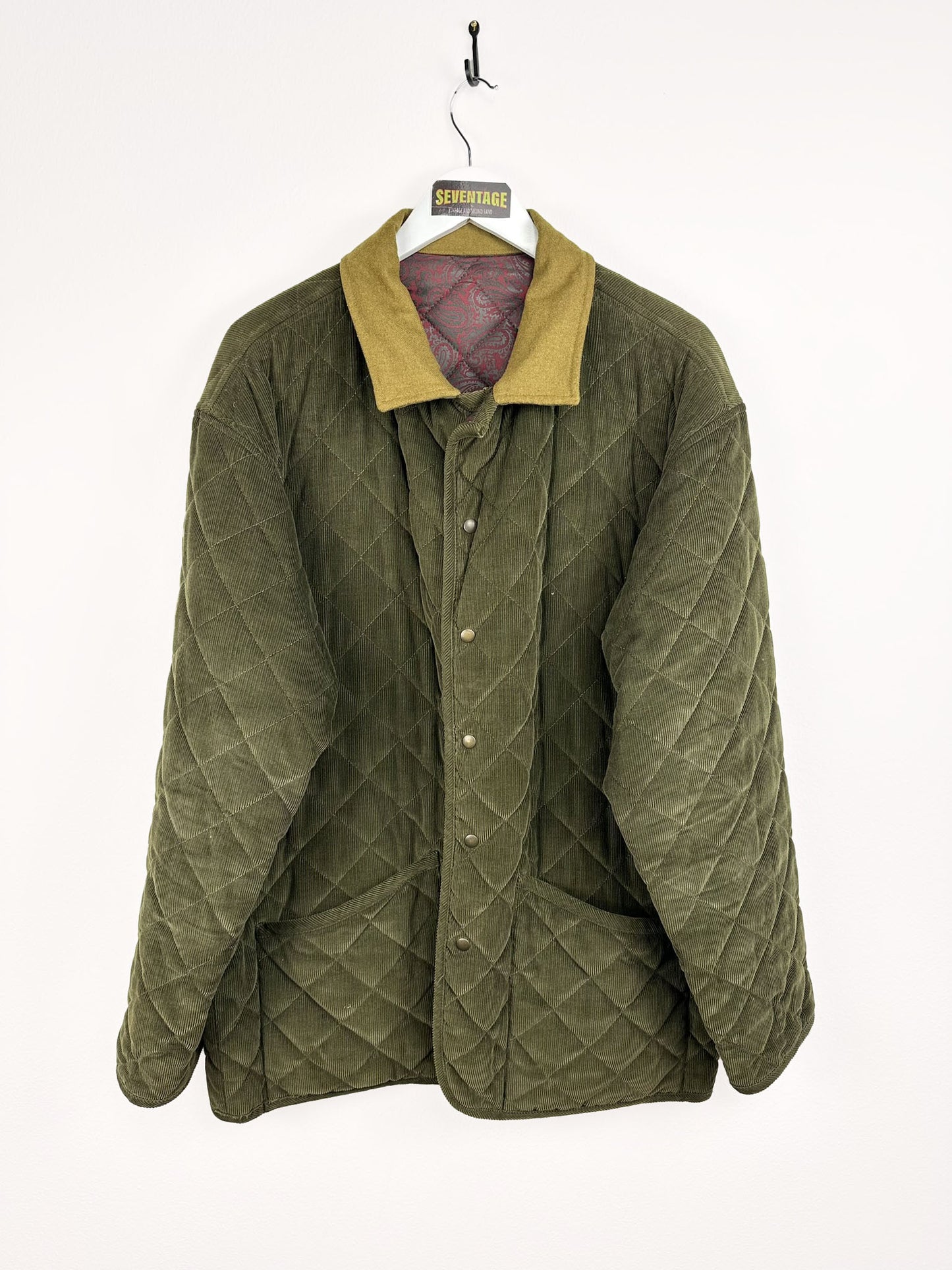 Cappotto trapuntato verde 90s - XL