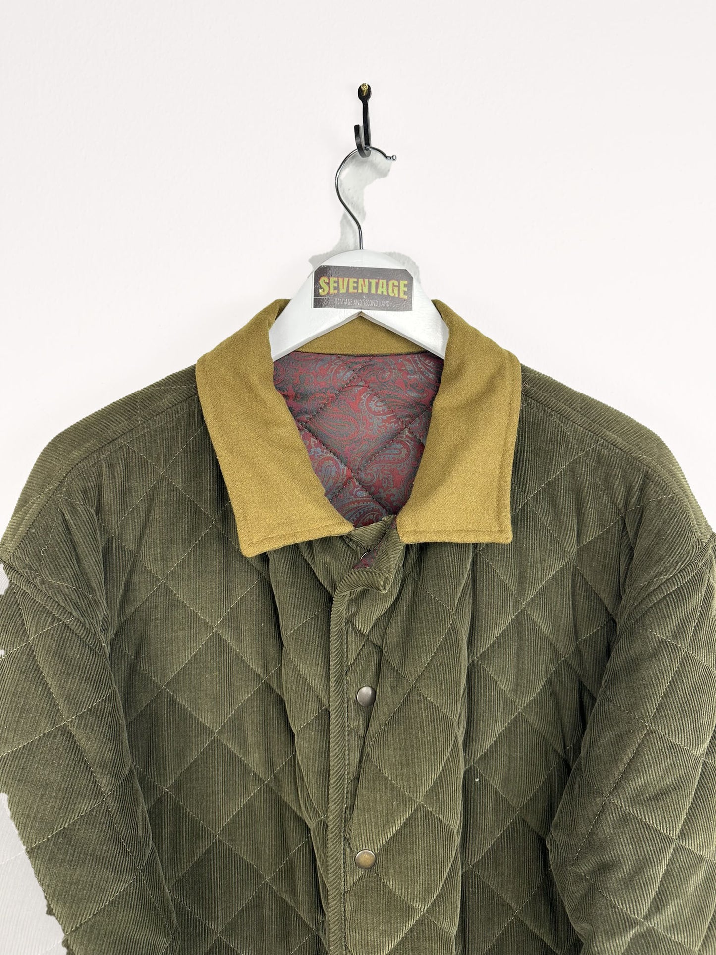 Cappotto trapuntato verde 90s - XL