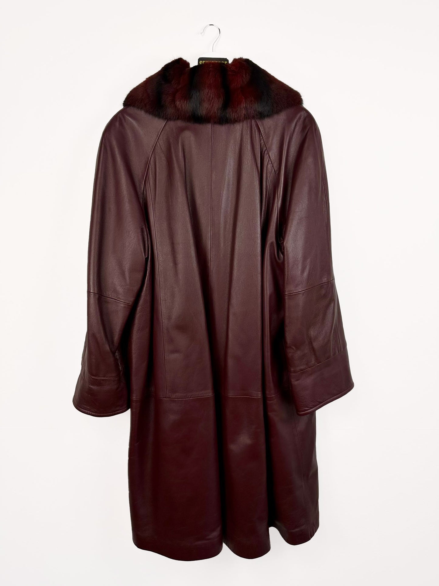 Cappotto in pelle bordeaux donna - XL