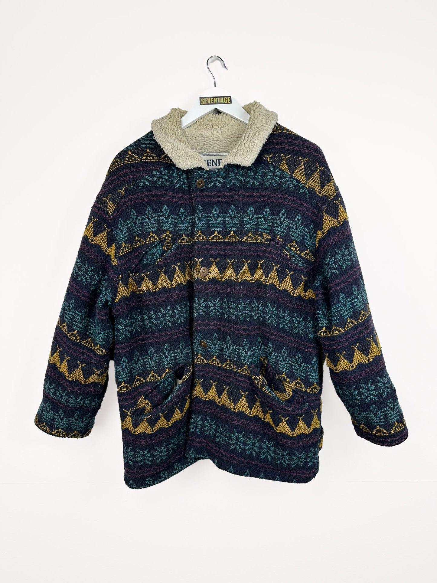 Cappotto blu in lana 00s - L