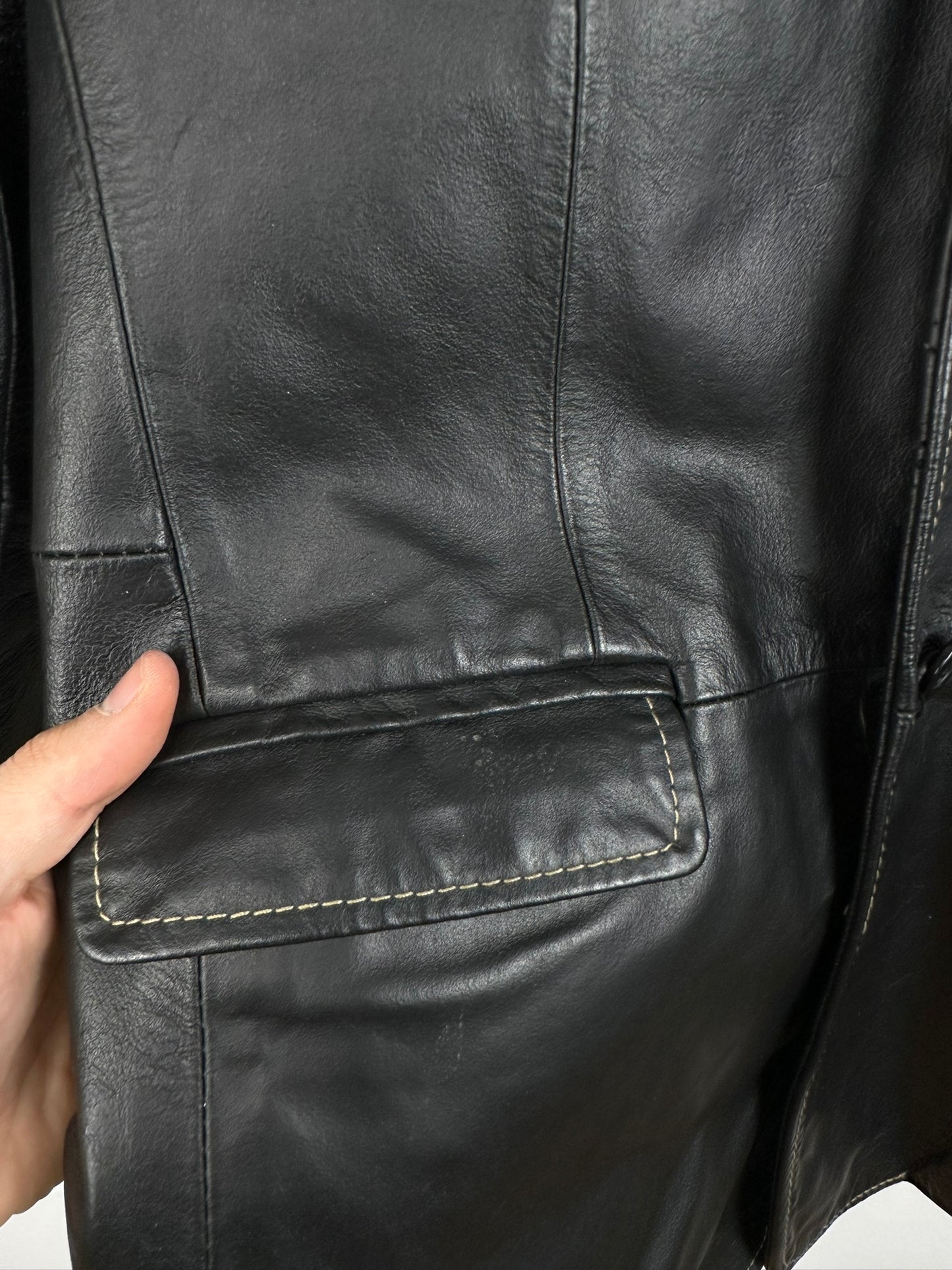 Giacca in pelle nera - M