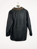 Montone in pelle nero - M